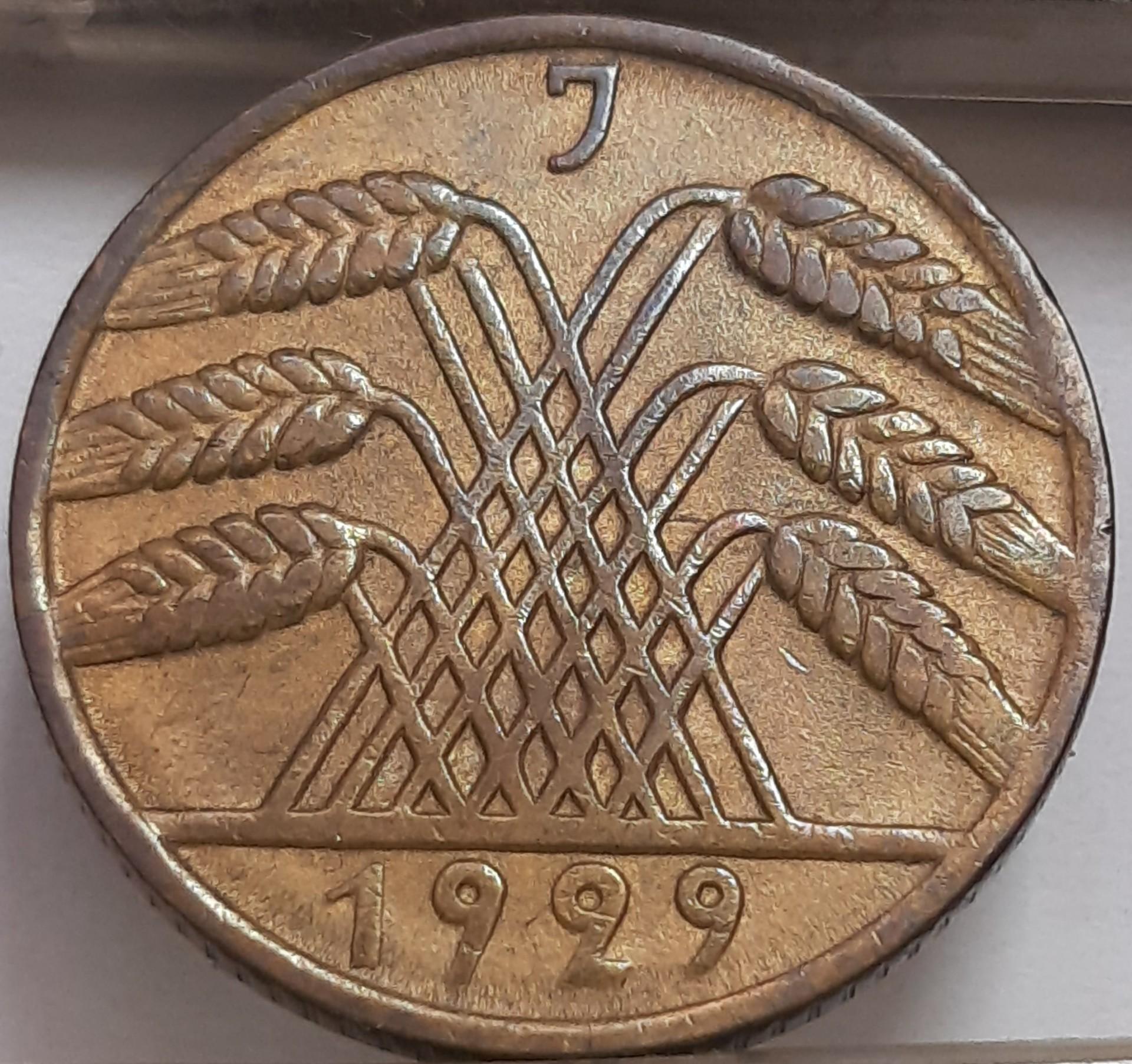 Vokietija 10 Reichspfenigų 1929 J KM#40 (4518)