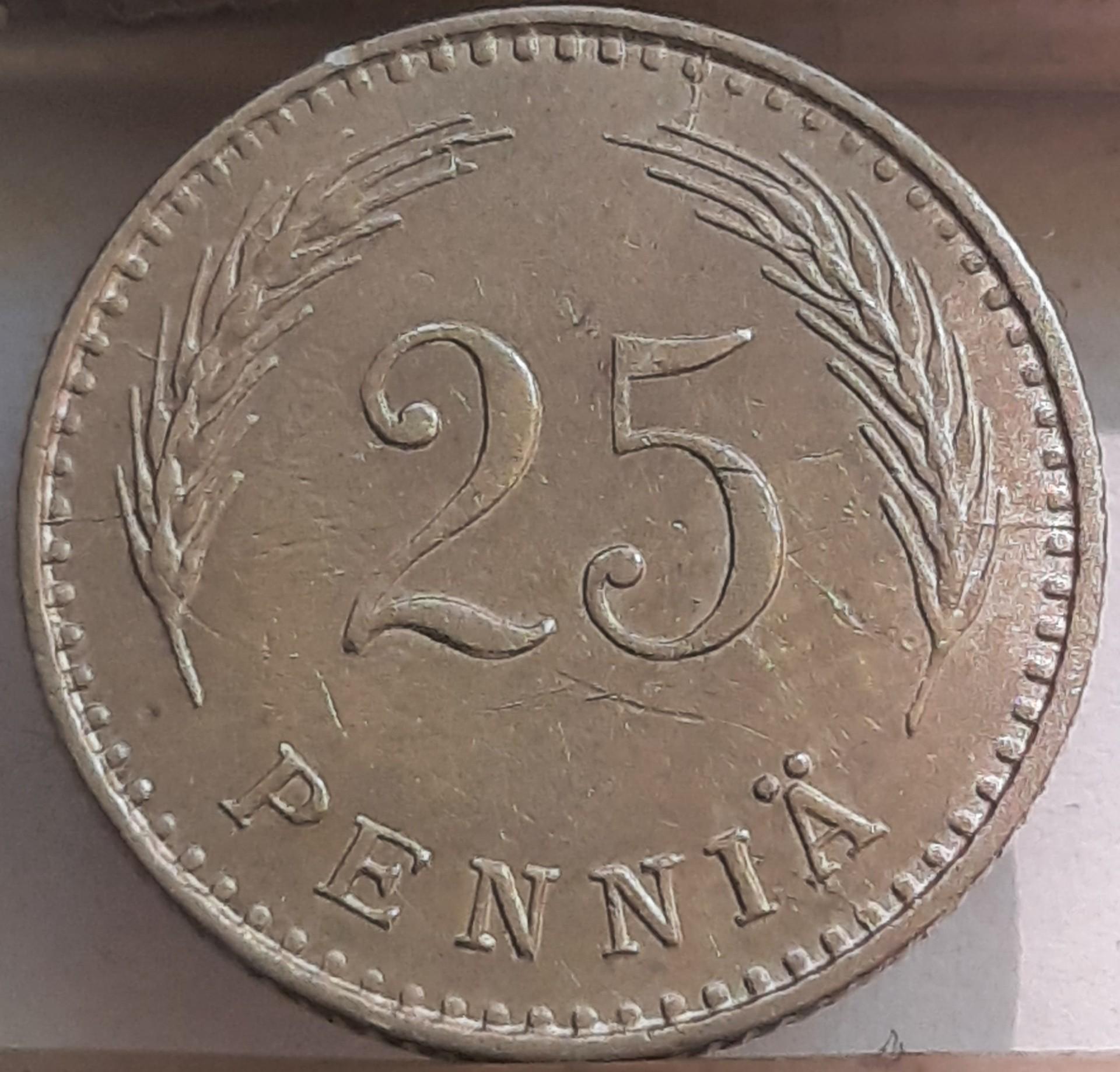 Suomija 25 Pensai 1929 Reta KM#25 (4581)