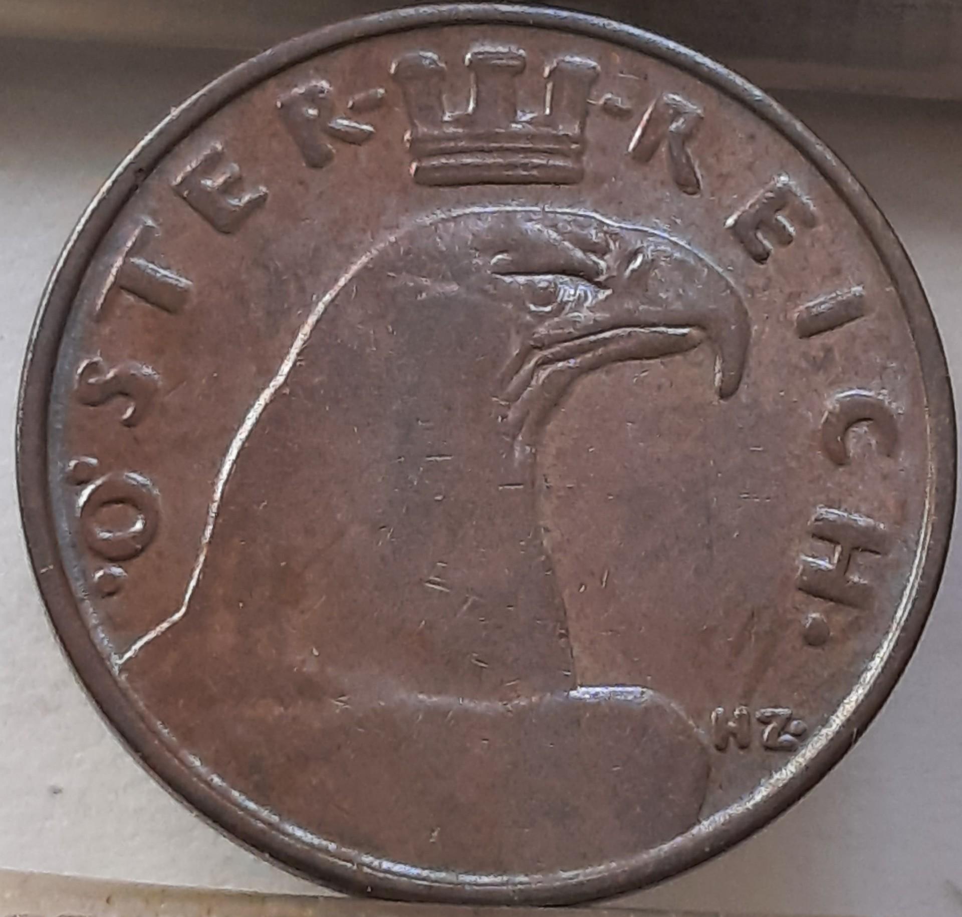 Austrija 1 Grošenas 1925 KM#2836 Bronza (4582)