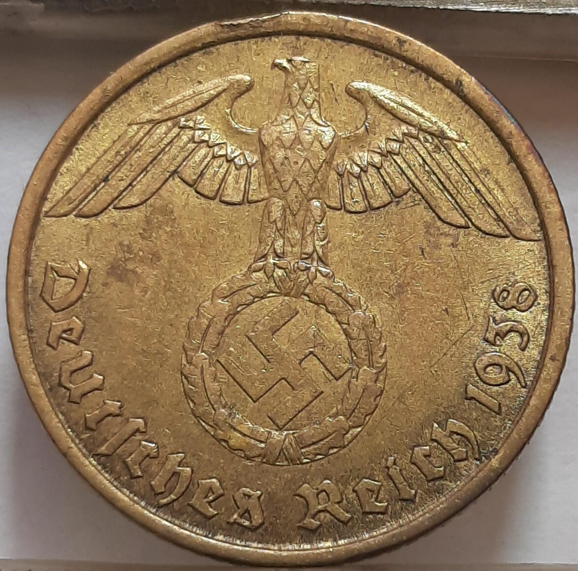 Vokietija 10 Reichspfenigų 1938 A KM#92 (4547)