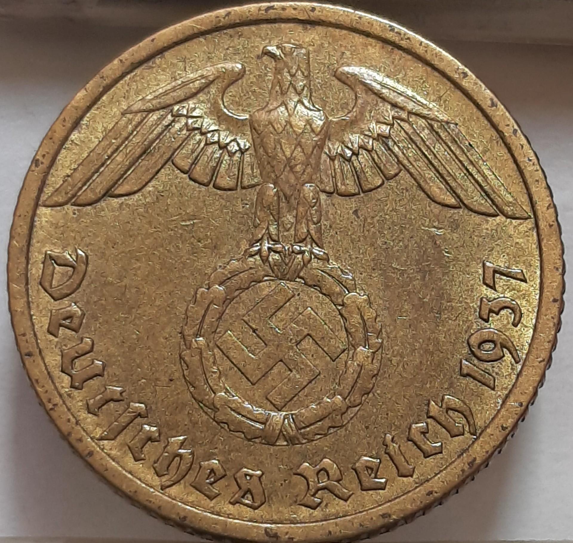 Vokietija 10 Reichspfenigų 1937 A KM#92 (4546)