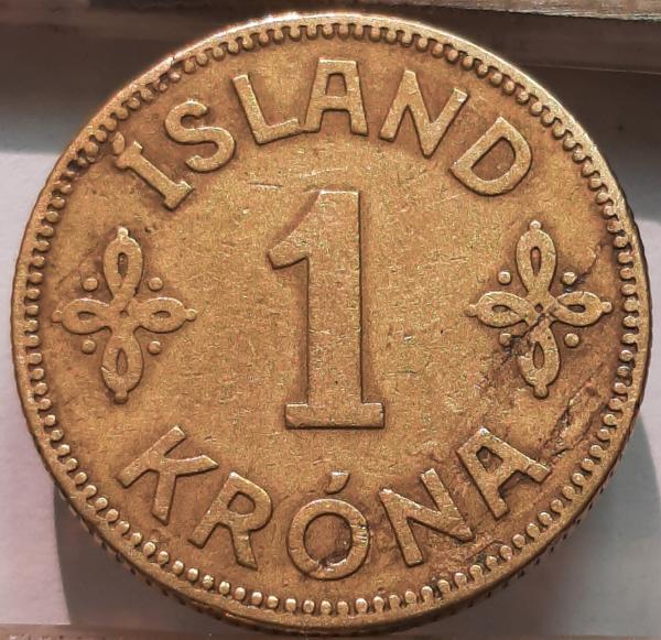 Islandija 1 Krona 1925 KM#3 (4544)