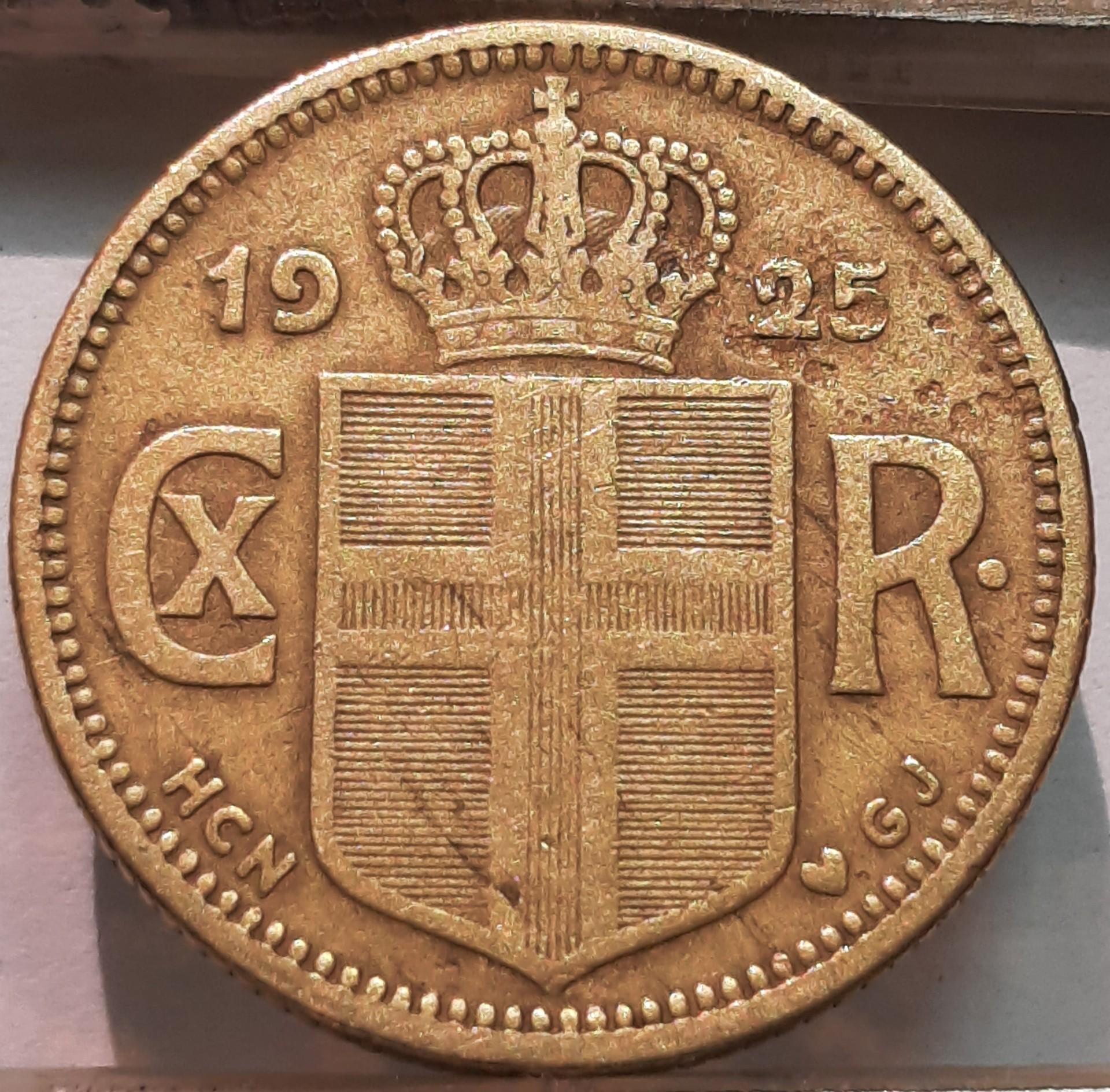 Islandija 1 Krona 1925 KM#3 (4544)