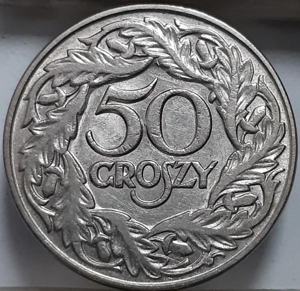 Lenkija 50 Grašių 1923 Y#13 Nikelis (4604)