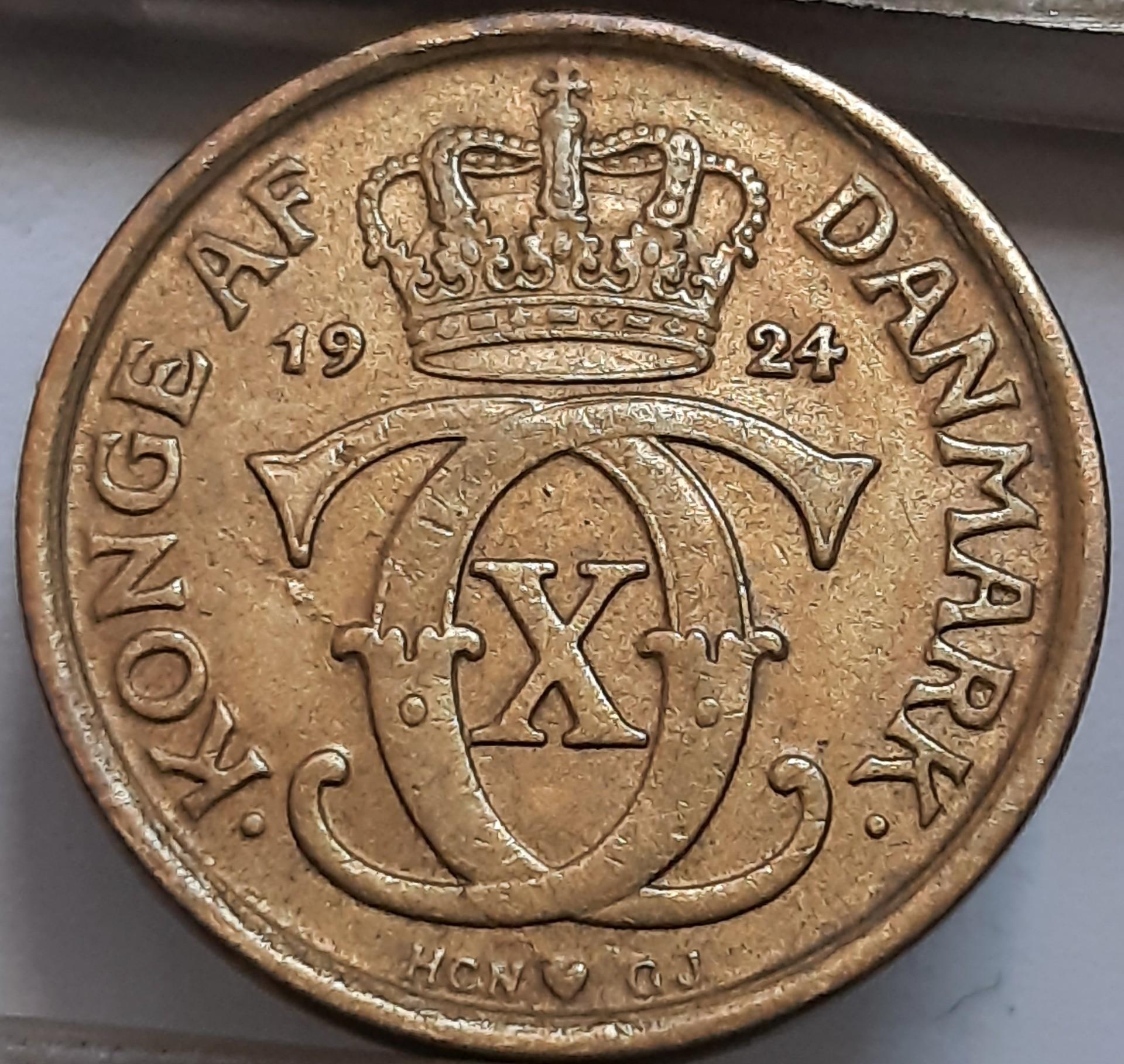 Danija ½ Kronos 1924 KM#831 (4594)