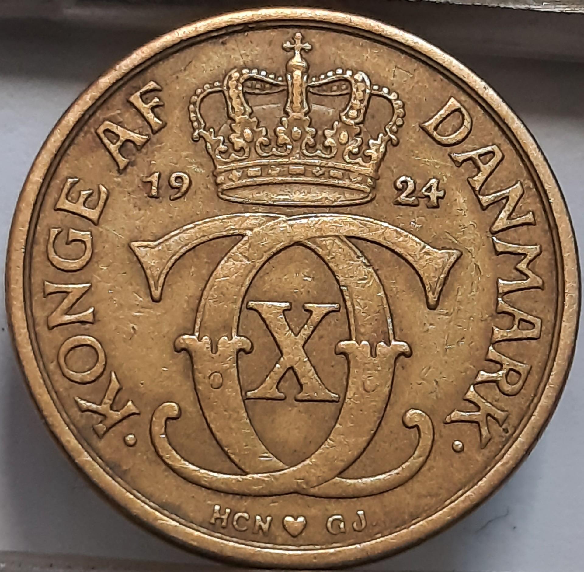 Danija ½ Kronos 1924 KM#831 (4595)