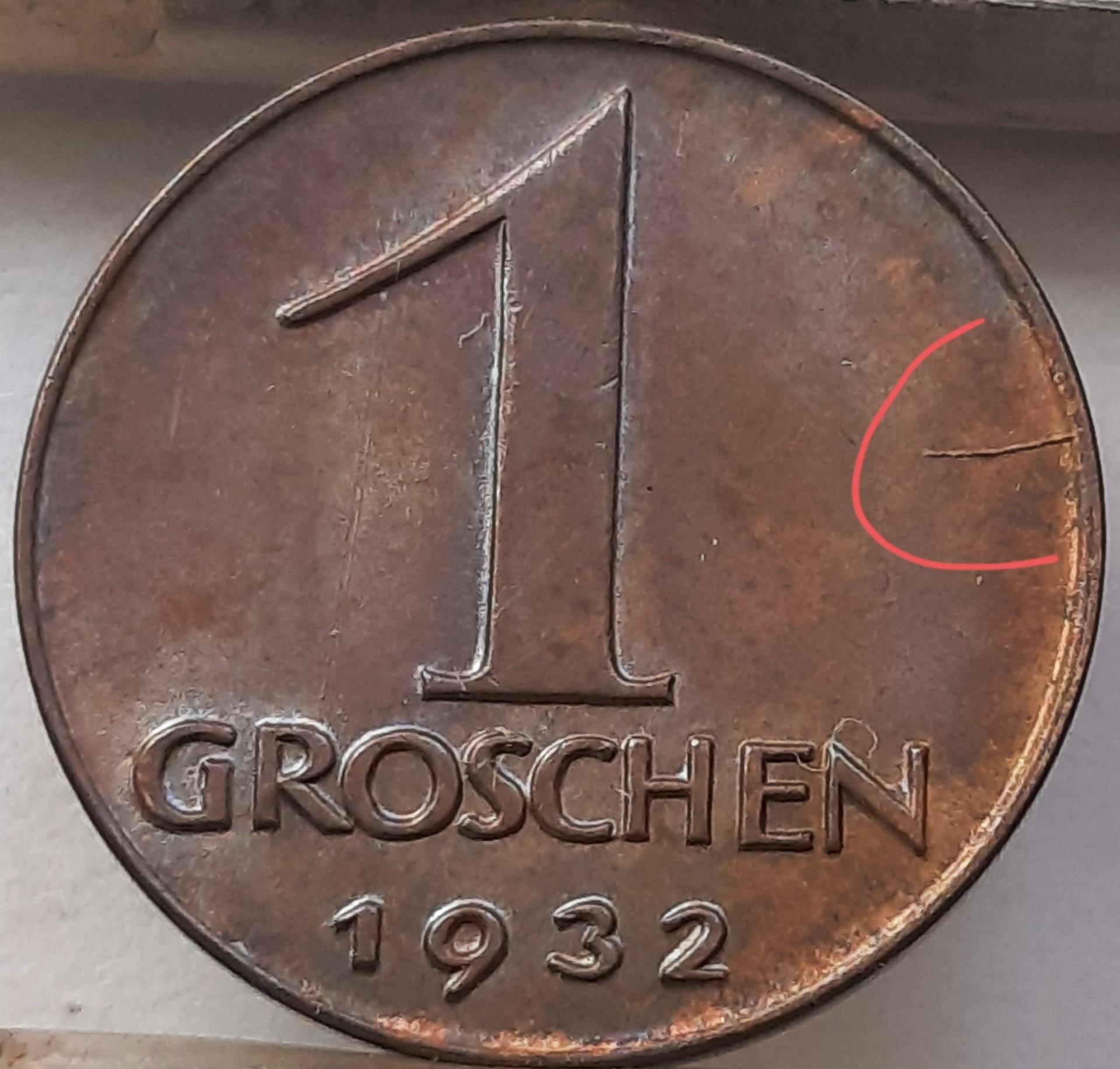 Austrija 1 grošenas 1932 Brokas KM#2836 (4584)