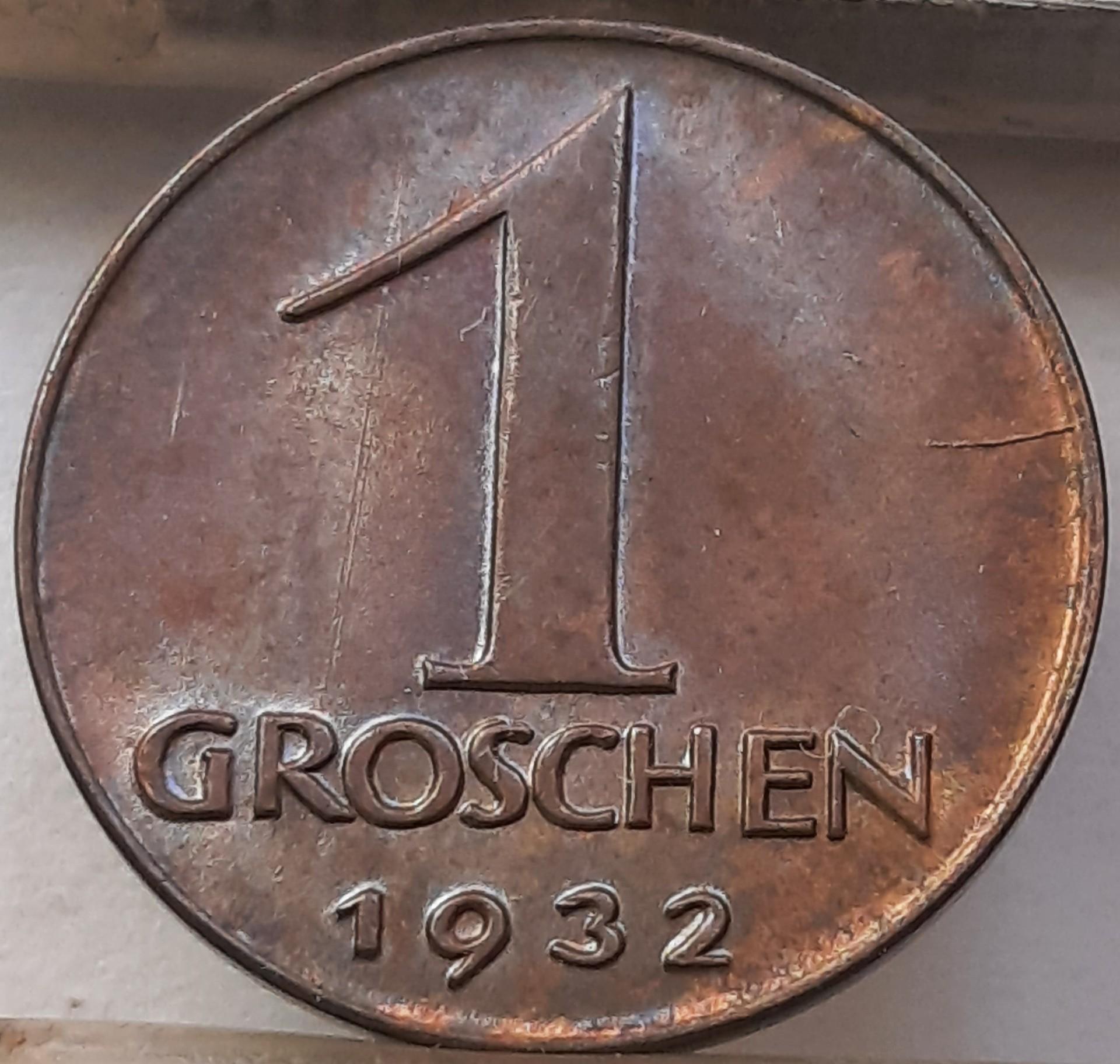 Austrija 1 grošenas 1932 Brokas KM#2836 (4584)