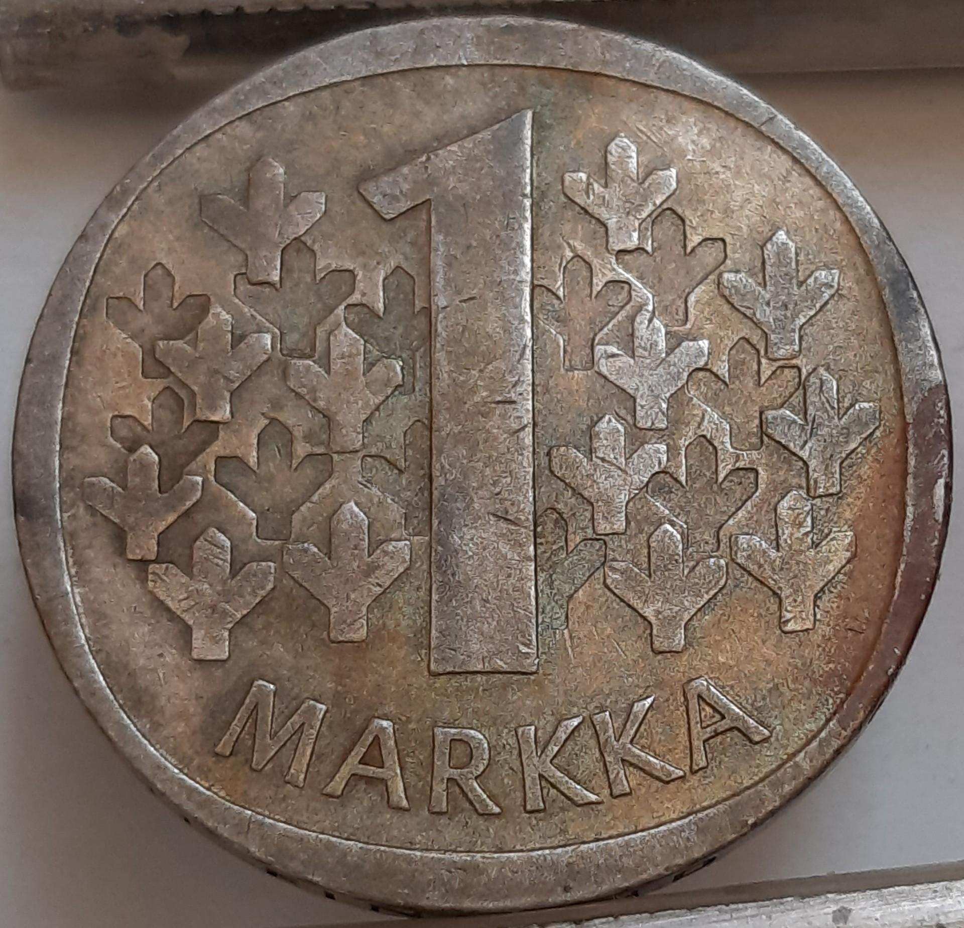 Suomija 1 Markė 1966 KM#49 Sidabras (4612)