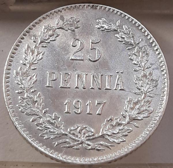 Suomija 25 Pensai 1917 Brokas KM#6.2 (4615)