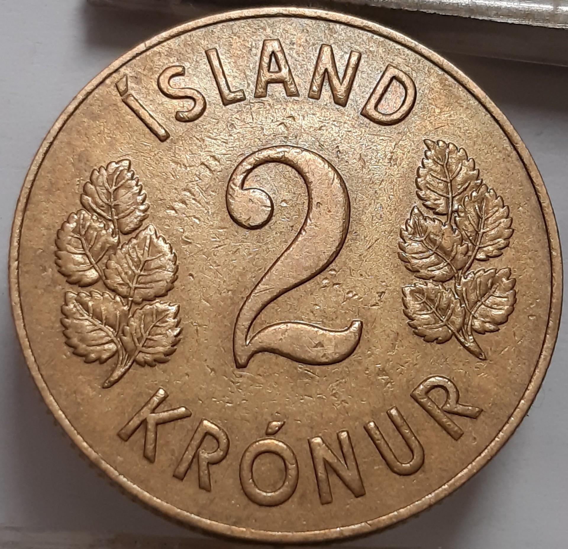 Islandija 2 Kronos 1946 KM#13 (4622)