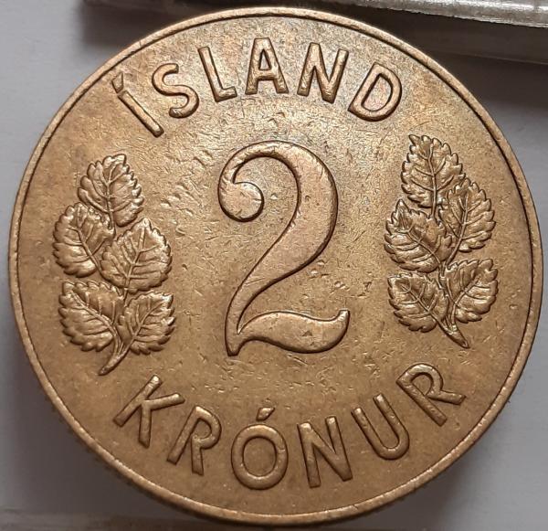 Islandija 2 Kronos 1946 KM#13 (4622)