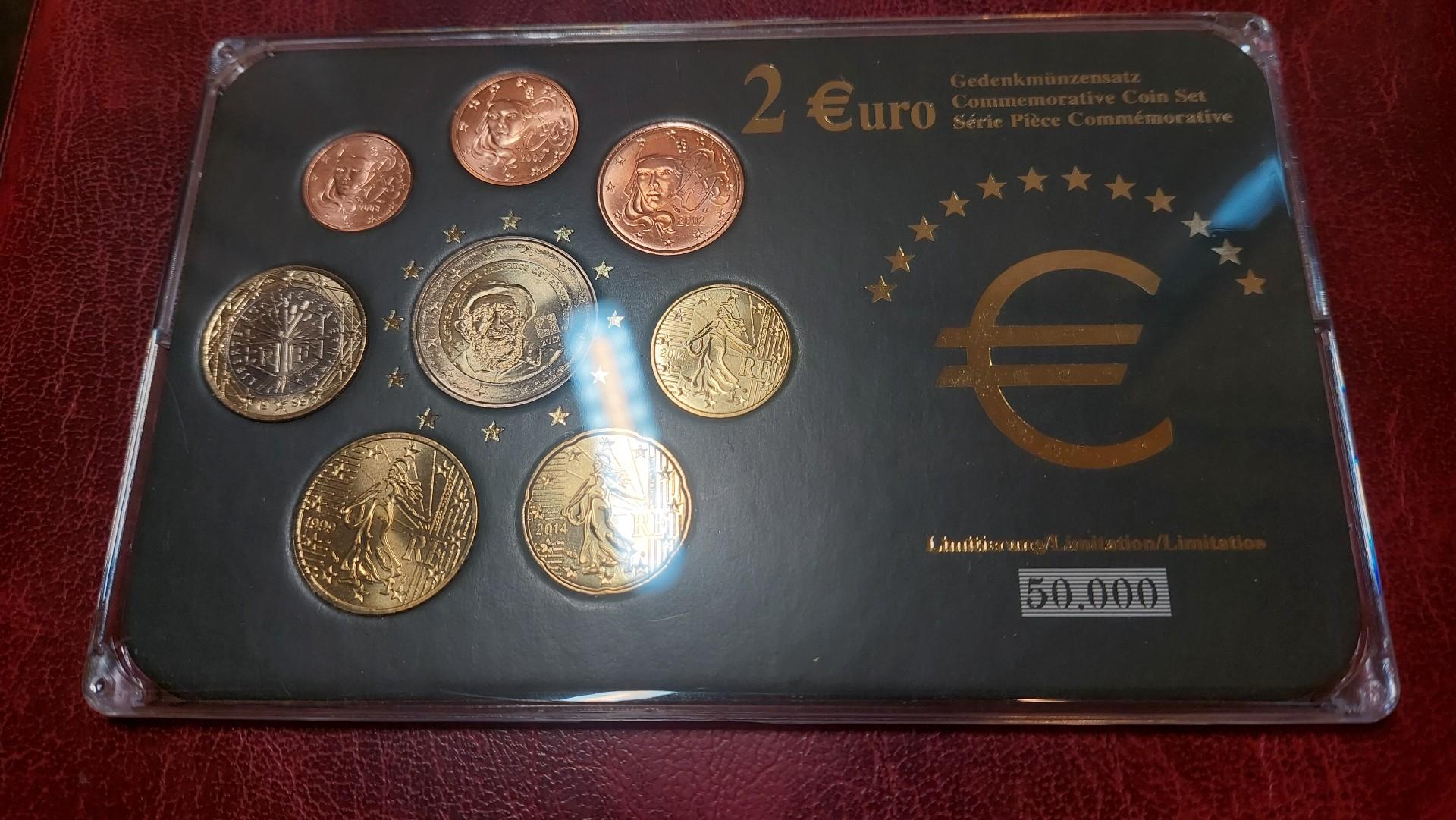 Euro monetų setas 1c. -2 EUR Prancūzija su sert.