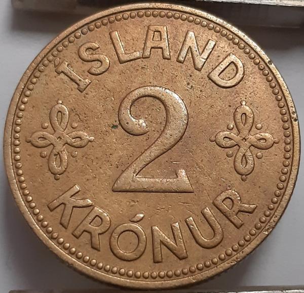 Islandija 2 Kronos 1940 KM#4 (4626)