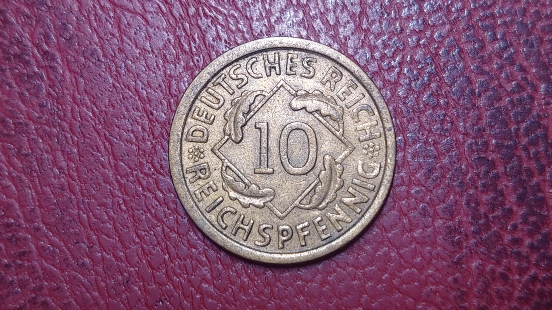 Vokietija 10 reichspfenigų, 1934A KM# 40