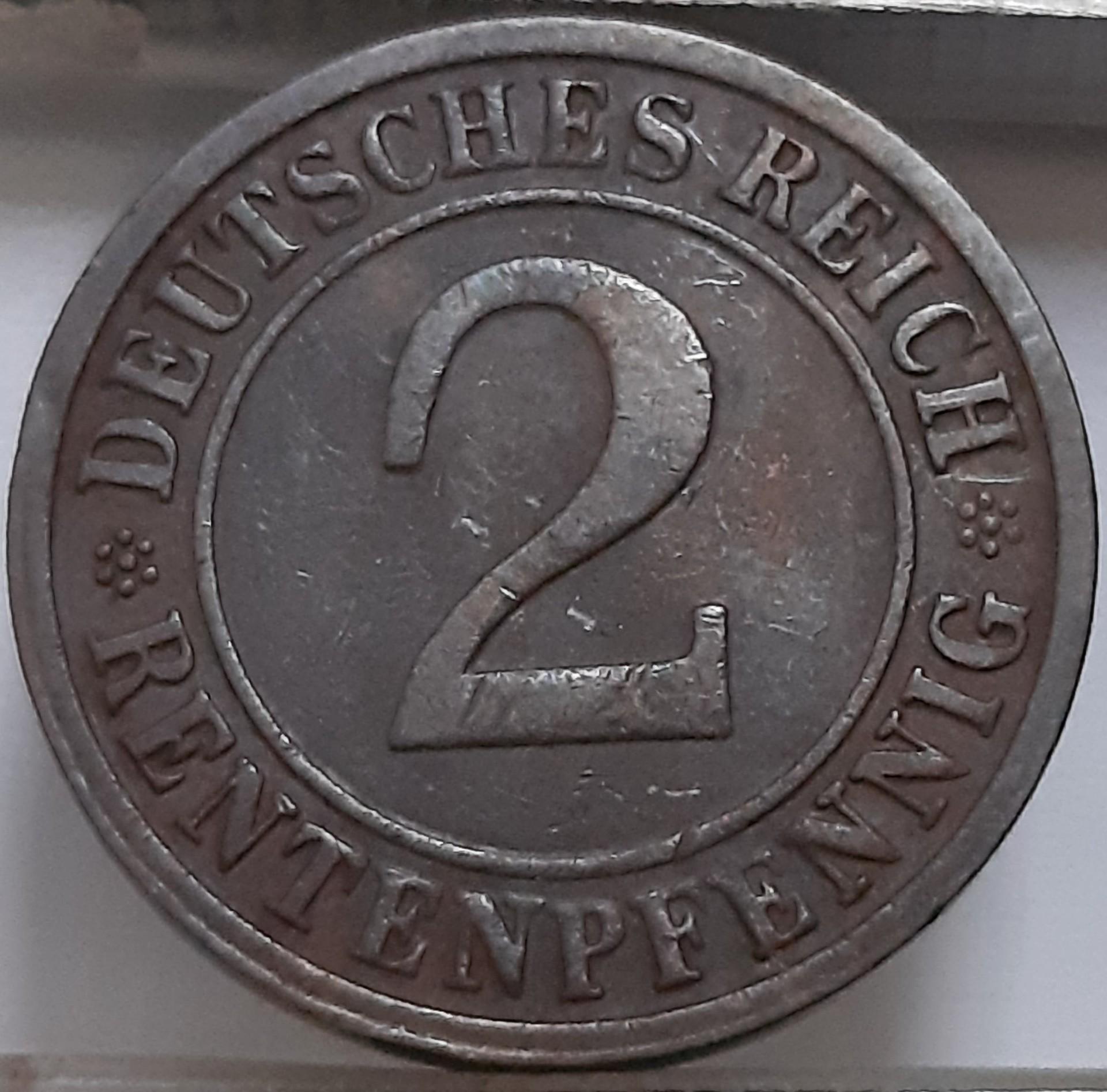 Vokietija 2 Rentenpfenigai 1923 D KM#31 (4652)