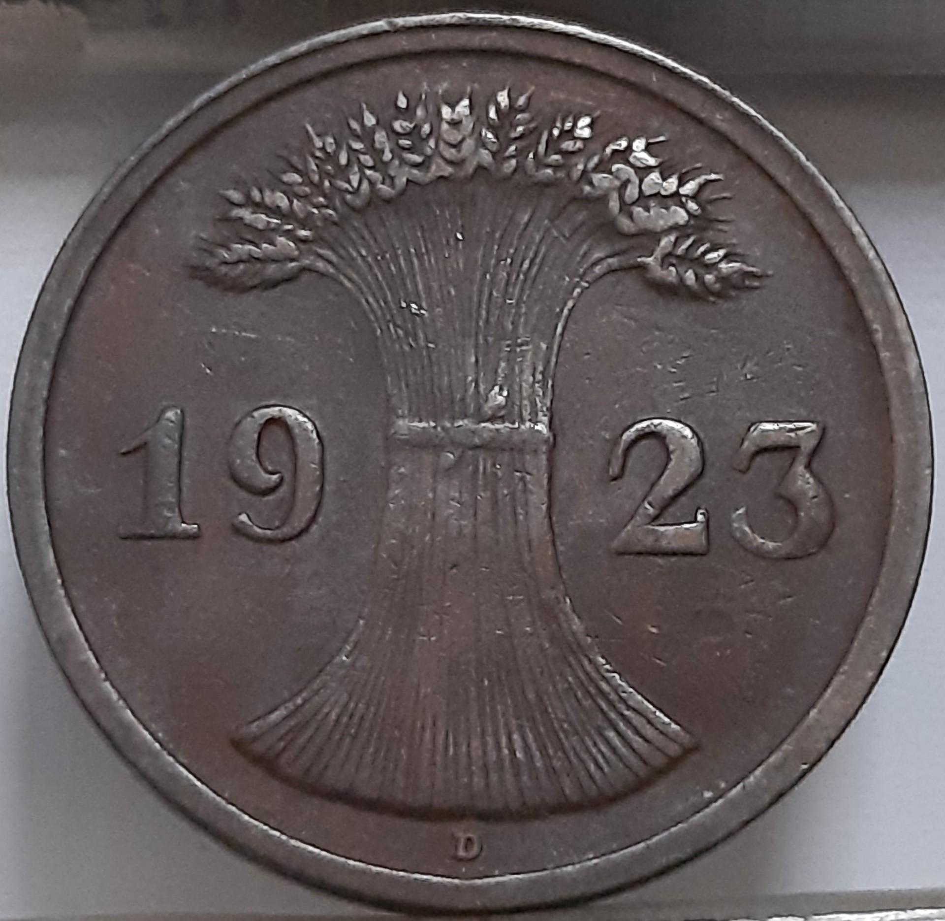 Vokietija 2 Rentenpfenigai 1923 D KM#31 (4652)