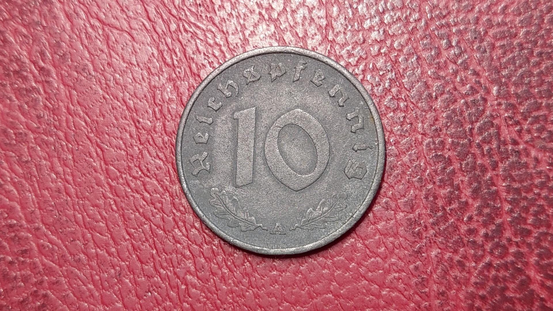 Trečiasis Reichas 10 reichspfenigų, 1941A KM# 101