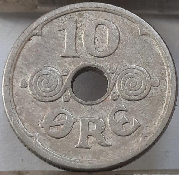 Danija 10 Erių 1924 KM#822 (4687)