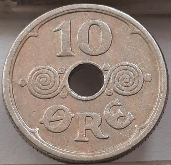 Danija 10 Erių 1924 KM#822 (4686)