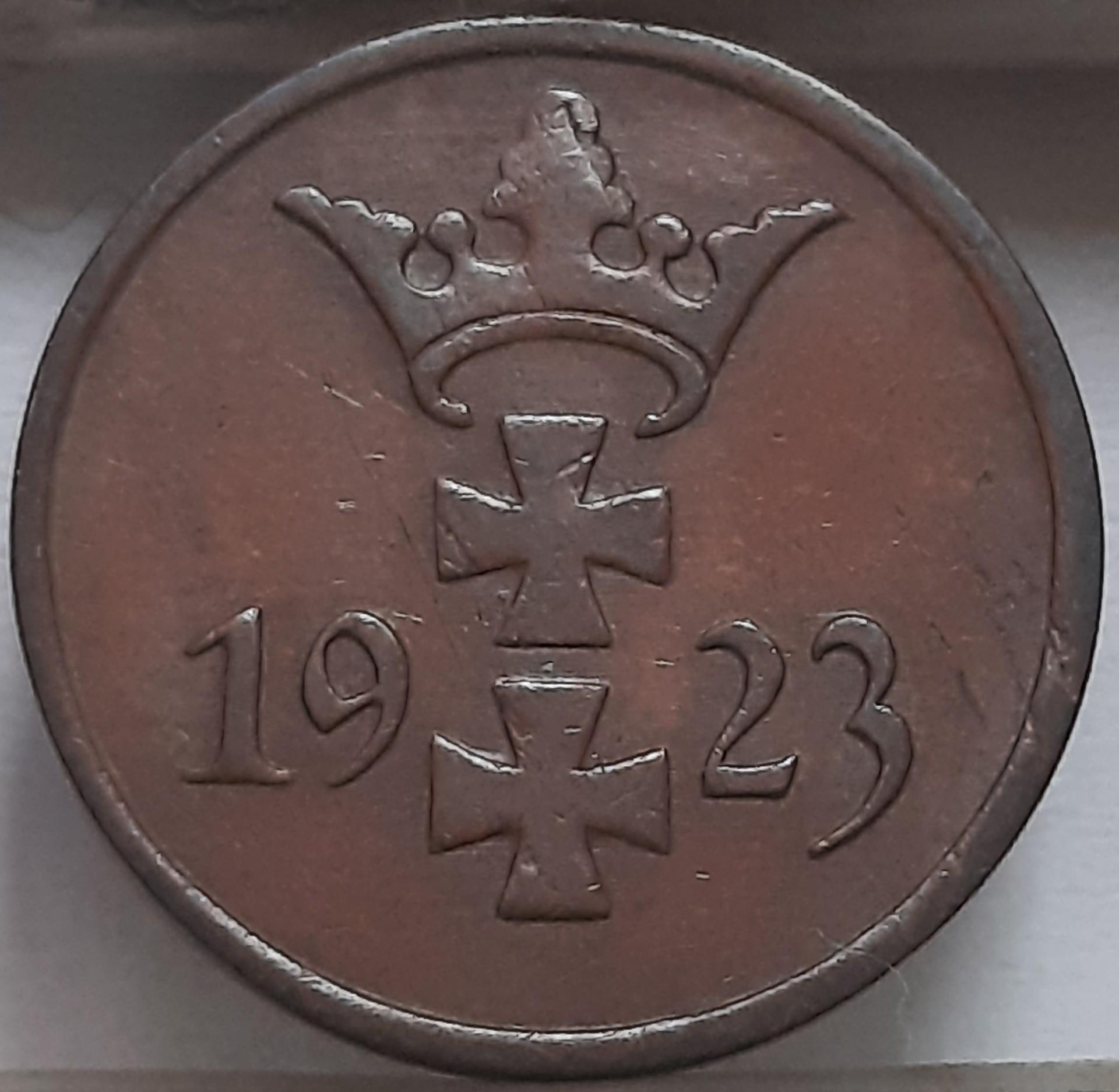 Dancigas 1 Pfenigas 1923 KM#140 Bronza (4694)