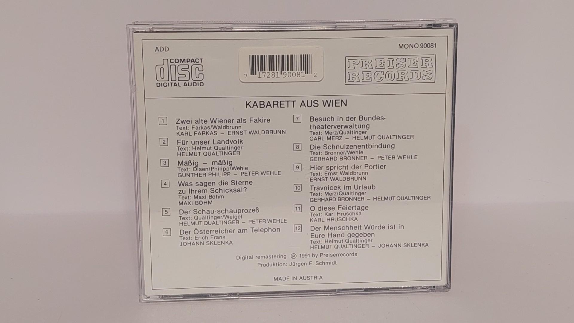 Originalus CD Kabarett aus Wien