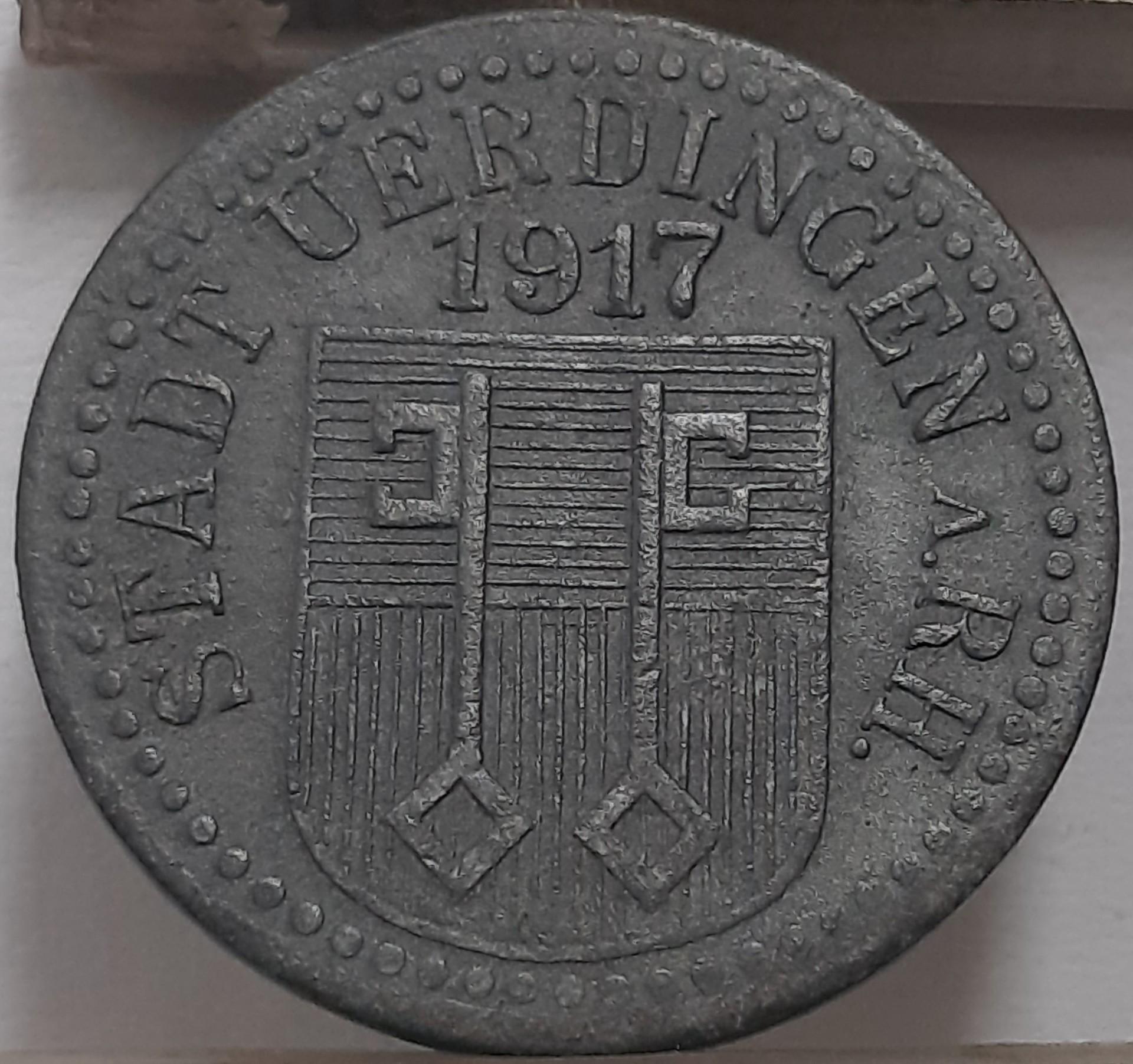 Vokietija 10 pfenigų 1917 N#16503 Cinkas (4736)