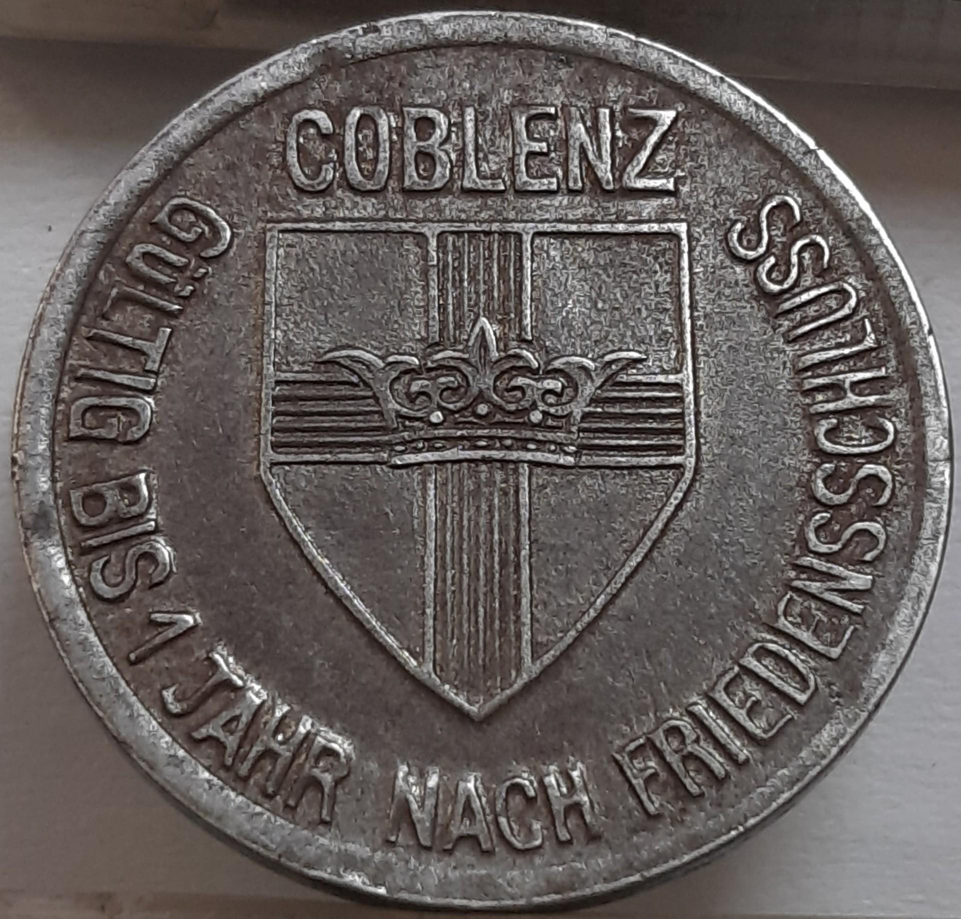 Vokietija-Coblenz 10 Pfenigų 1918 N#8467 (4785)