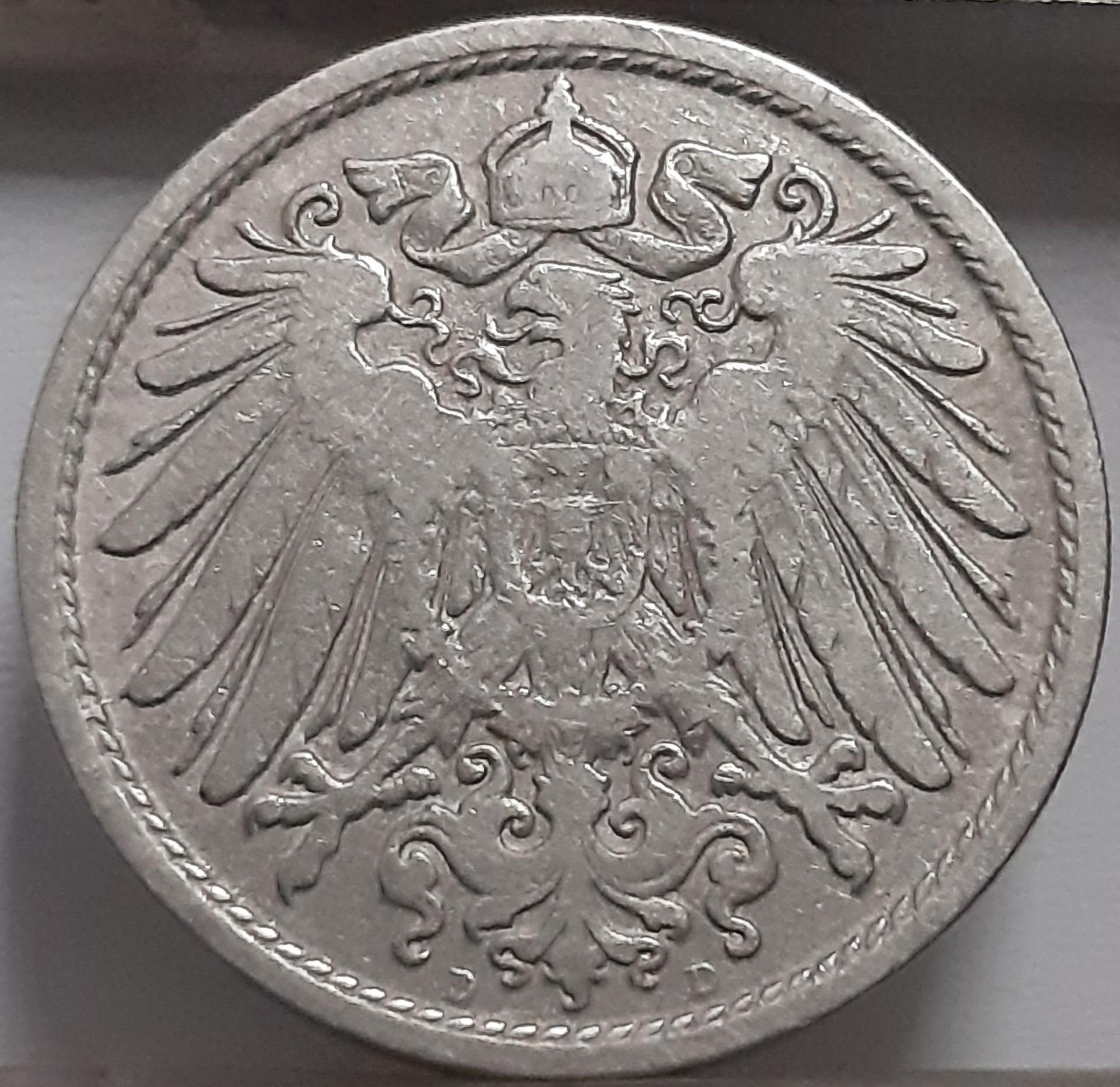 Vokietija 10 Pfenigų 1900 D KM#12 (4755)