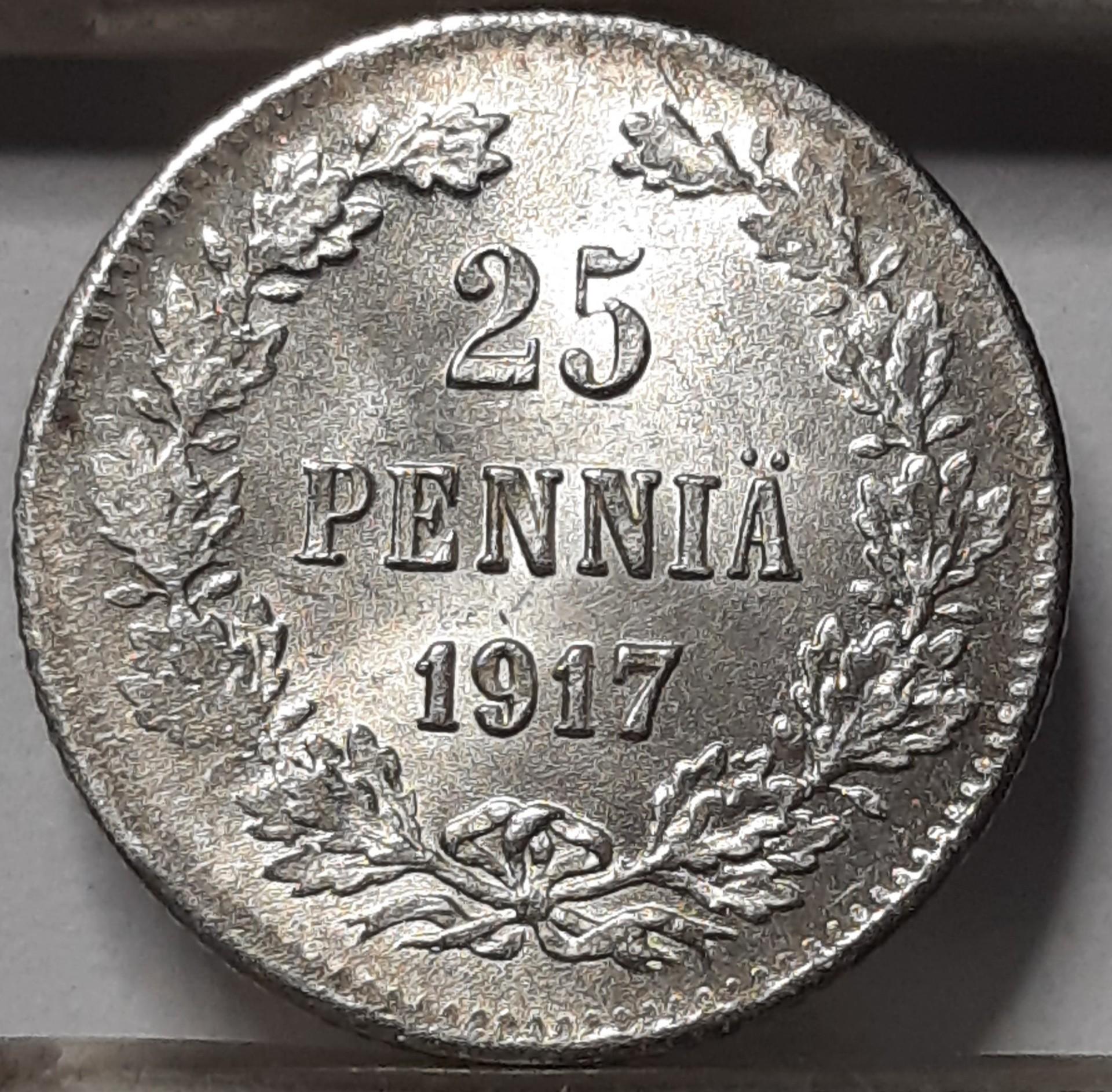 Suomija 25 Pensai 1917 KM#19 (4760)