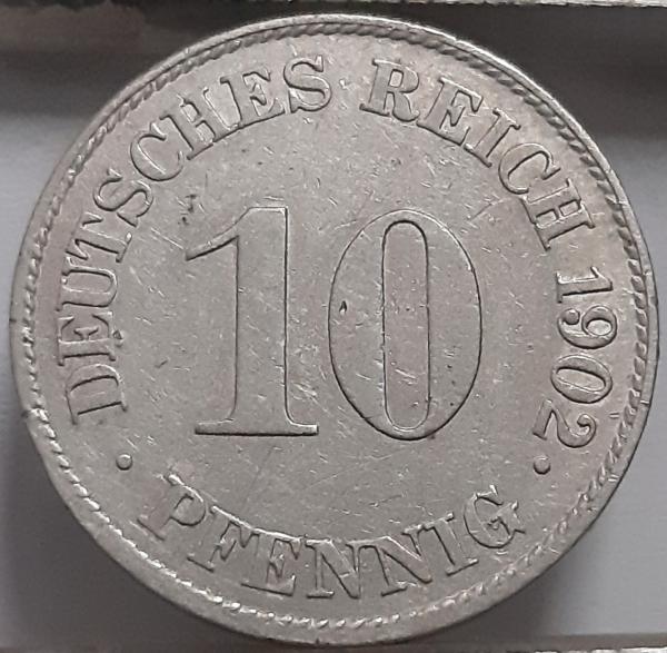 Vokietija 10 Pfenigų 1902 J KM#12 (4756)