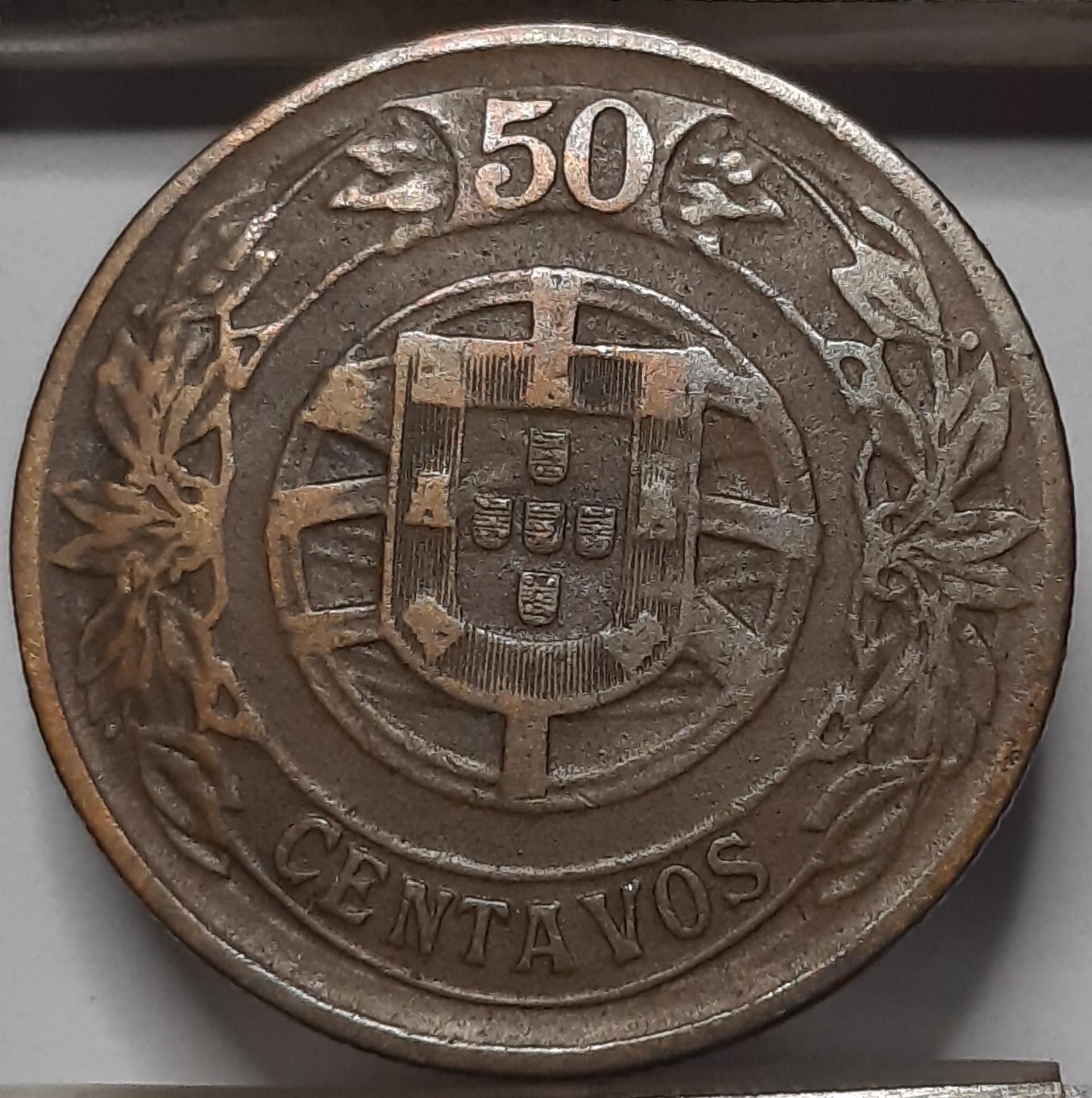 Portugalija 50 Sentavų 1926 KM#575 (4898)