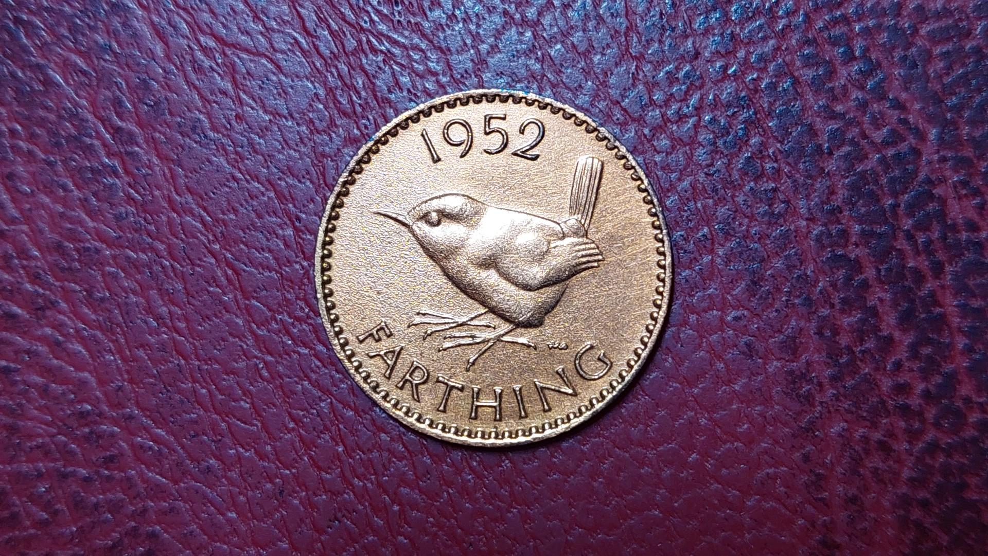 Jungtinė Karalystė 1 fartingas, 1952 KM# 867