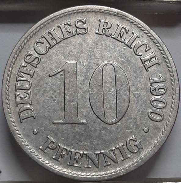 Vokietija 10 Pfenigų 1900 D KM#12 (4960) 