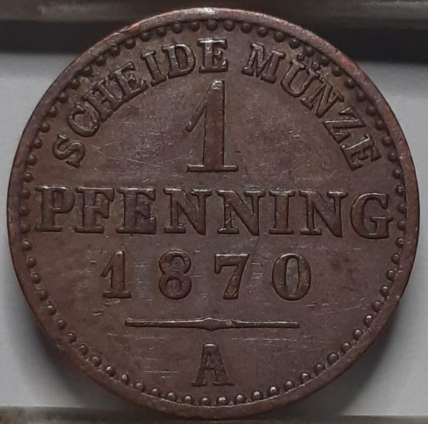 Prūsija 1 Pfenigas 1870 A KM#480 Varis (4946) 