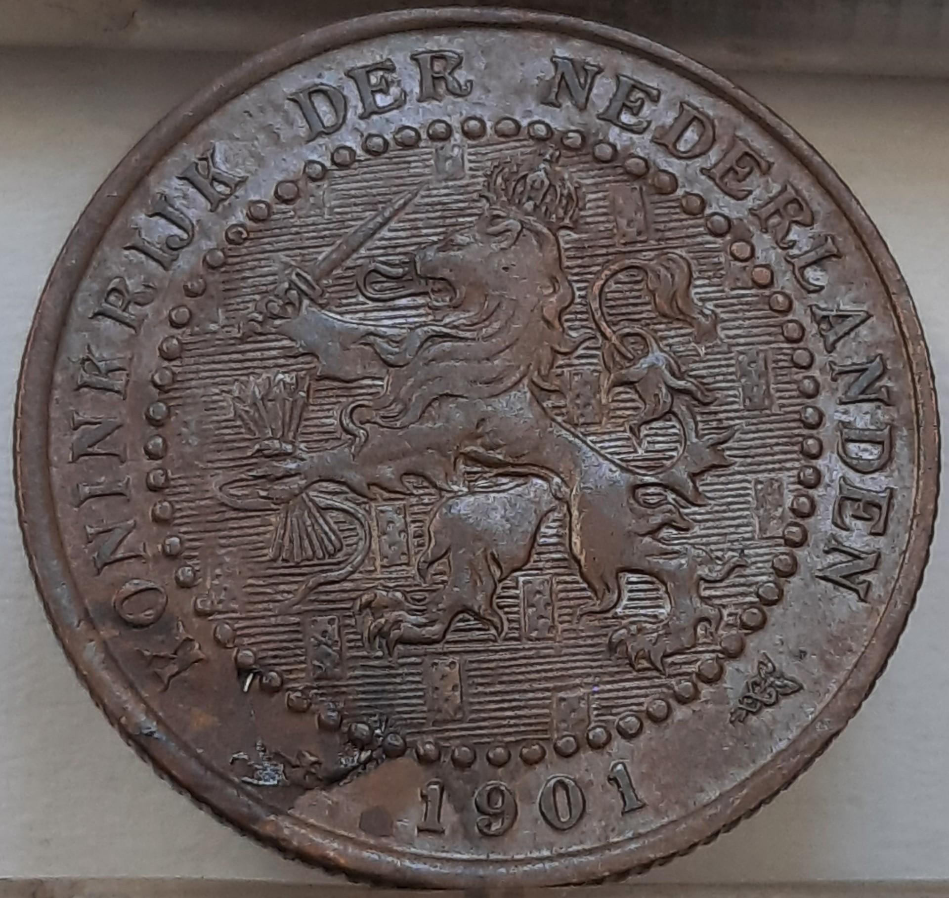 Nyderlandai 1 Centas 1901 K KM#130 Bronza (4773))