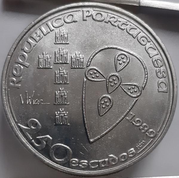 Portugalija 250 Eskudų 1989 KM#650 Proginė (4936) 