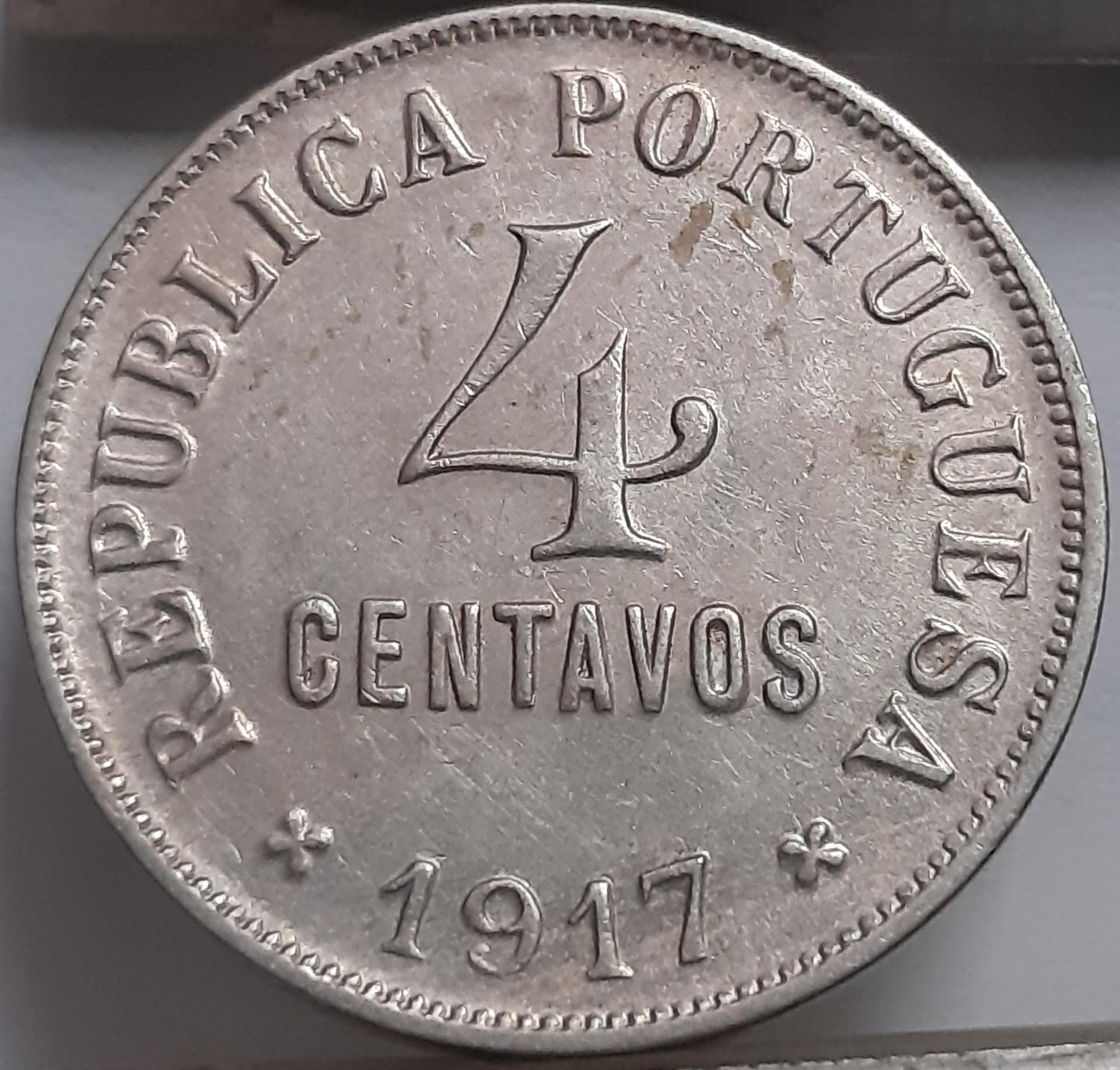 Portugalija 4 Sentavai 1917 KM#566 (4886) 