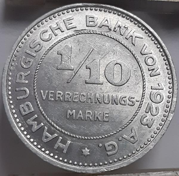 Vokietija 1/10 Verrechnungsmarkė 1923 N#65341 (4891) 