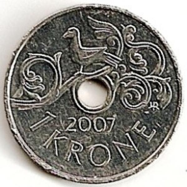 Norvegija. 1 krona ( 2004 ) XF