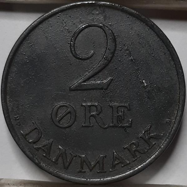 Danija 2 Erės 1949 Brokas KM#840 Cinkas (5010)