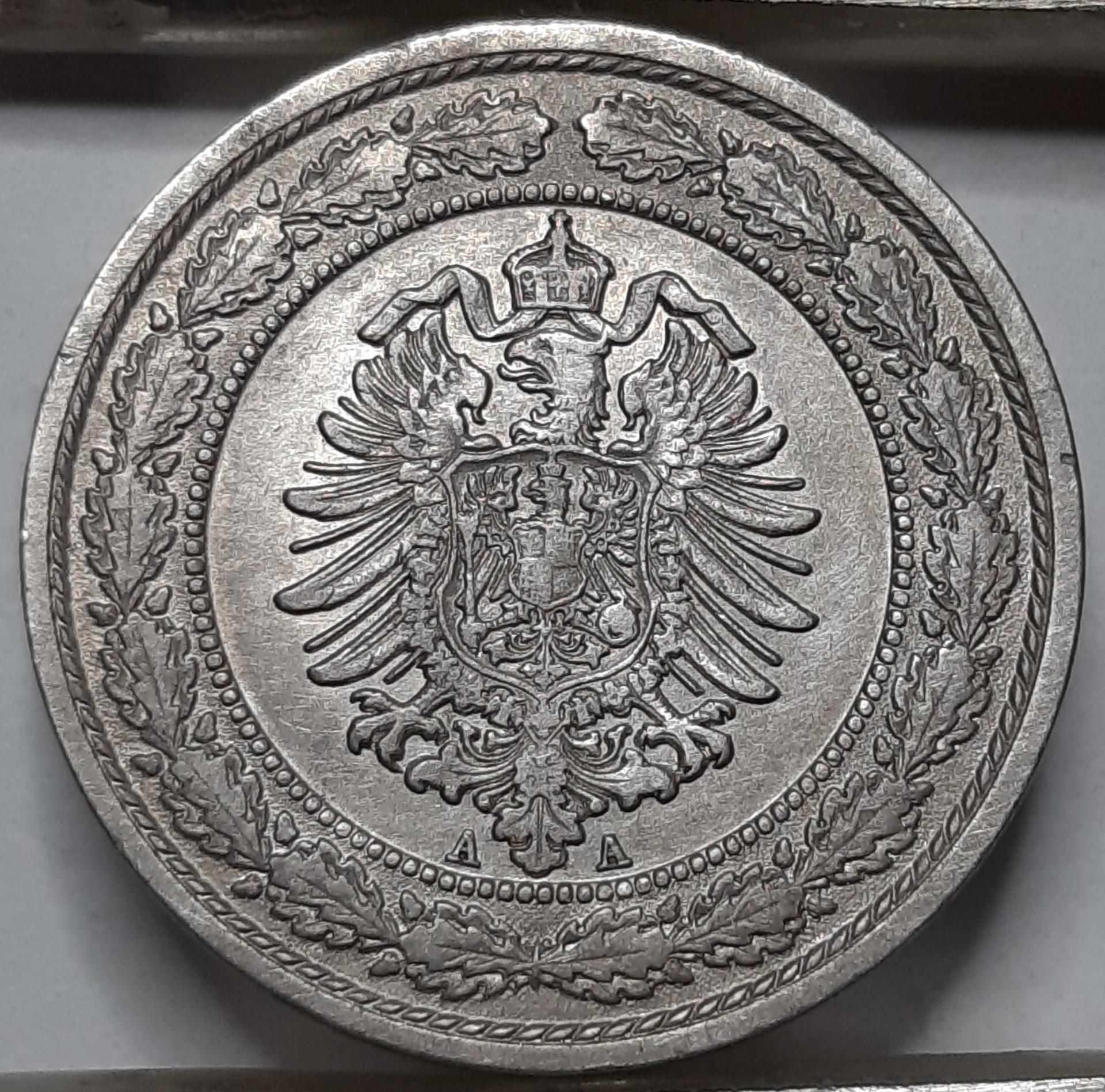 Vokietija 20 Pfenigų 1888 A KM#9 (5025) 