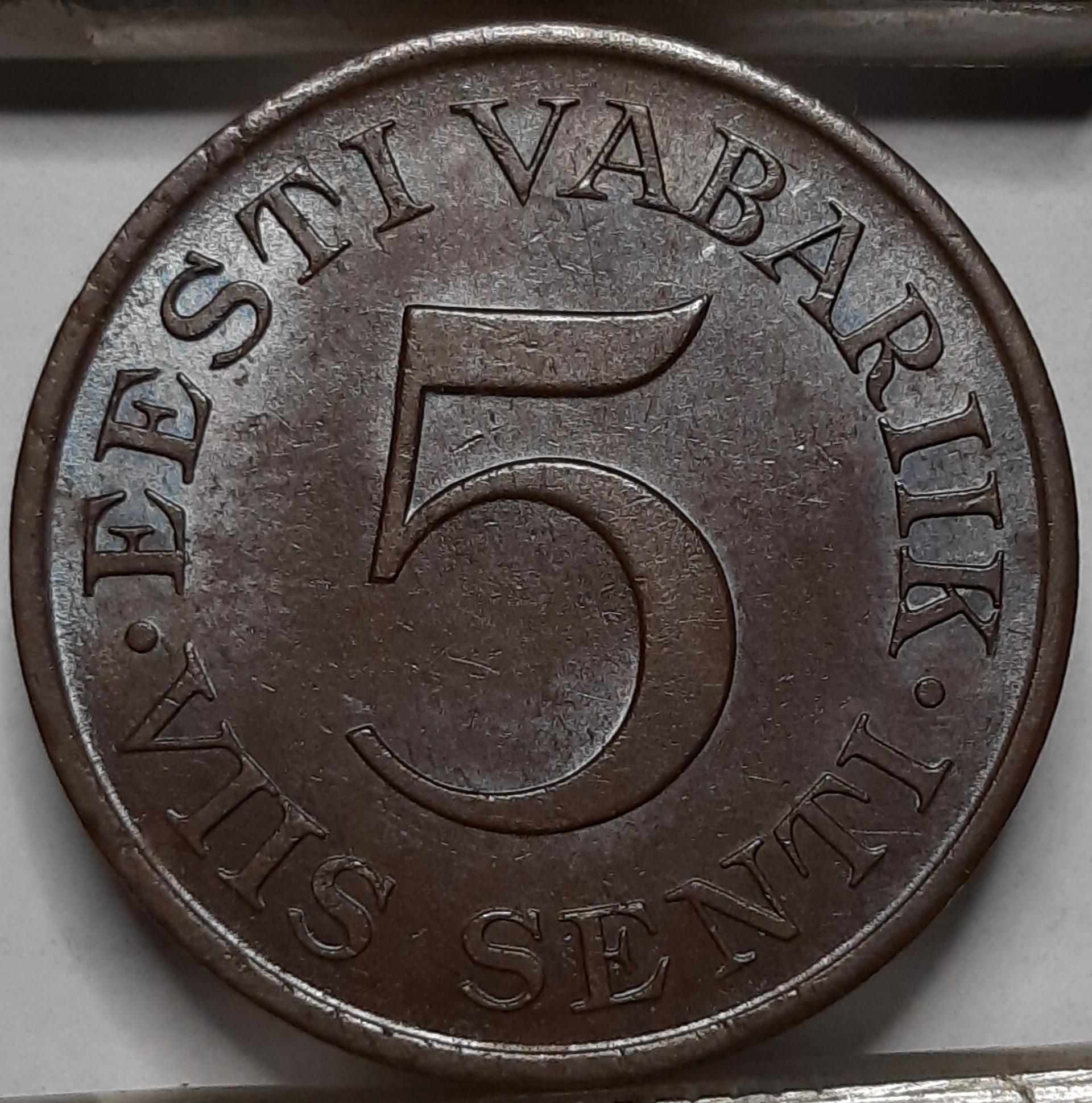 Estija 5 Sentai 1931 KM#11 Bronza (5035) 