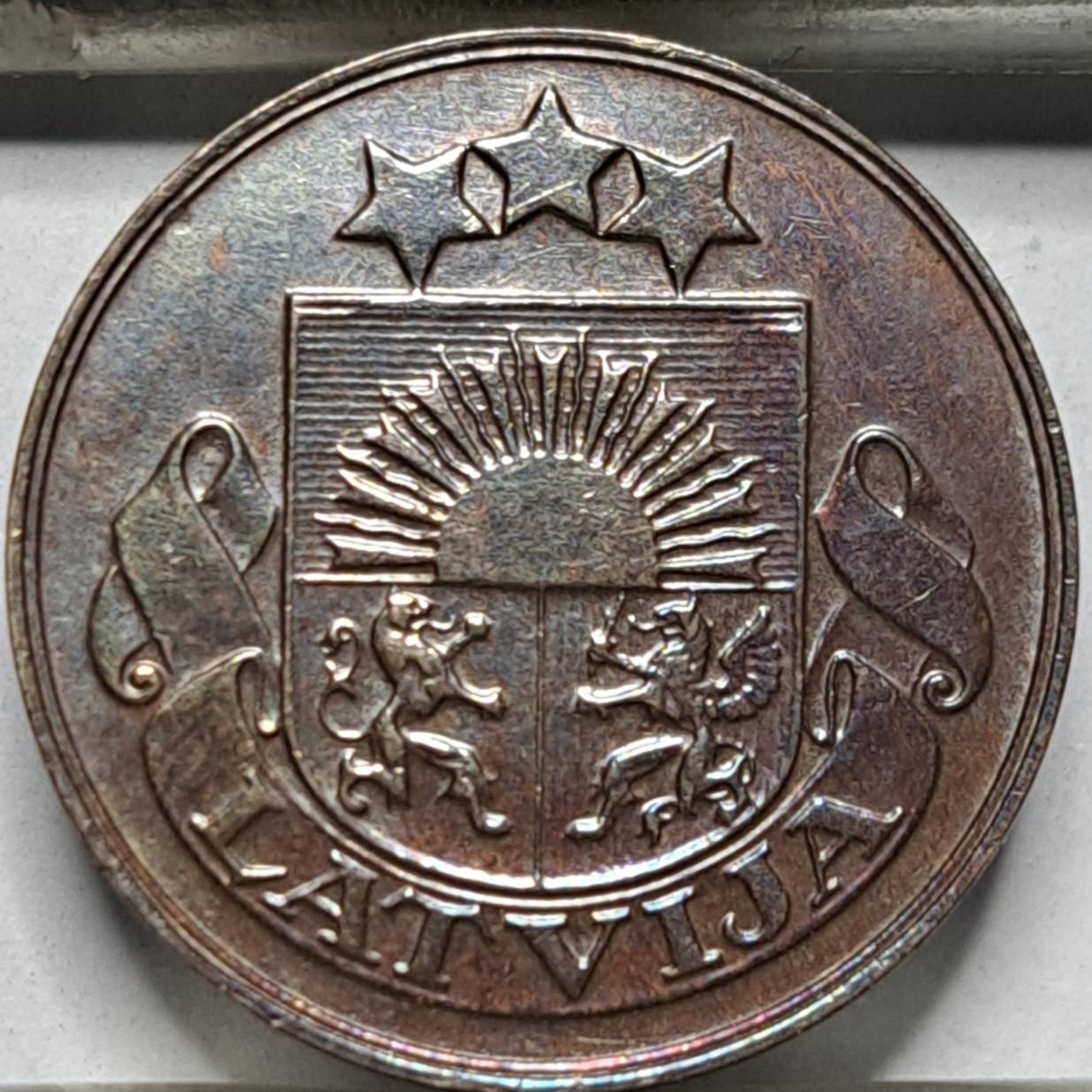 Latvija 2 Santimai 1932 KM#2 Bronza (5036) 