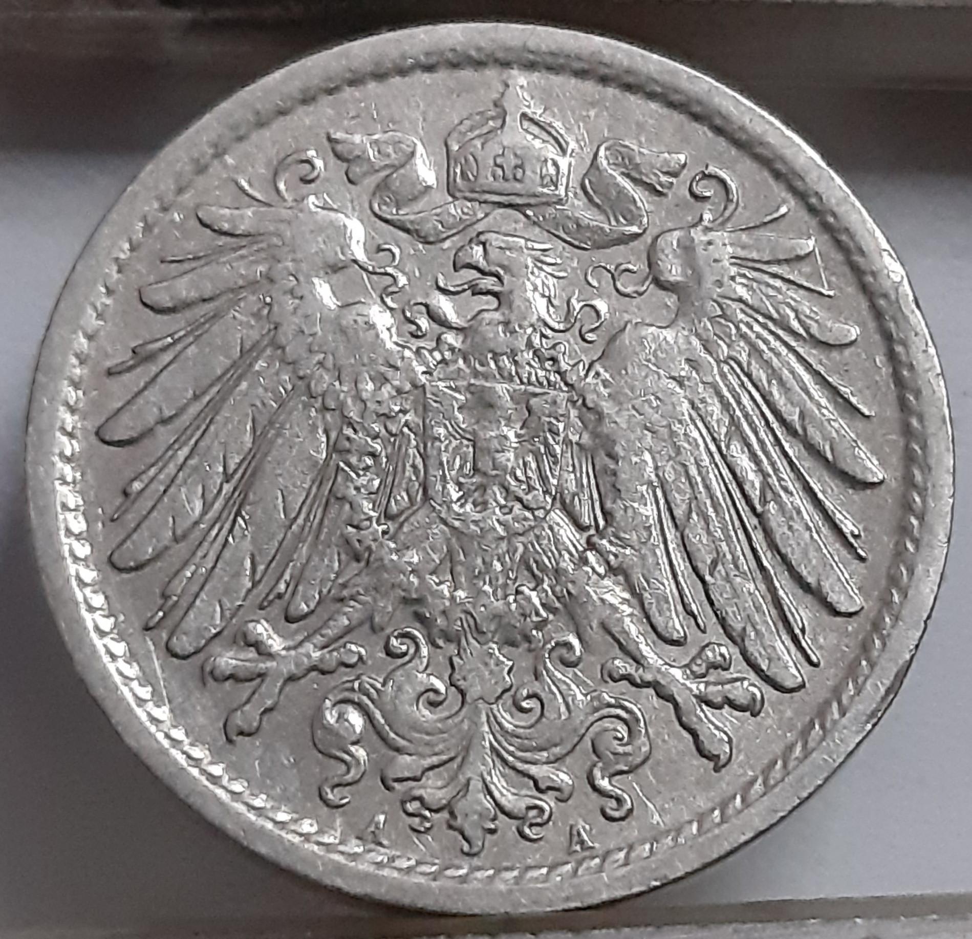 Vokietija 10 Pfenigų 1908 A KM#12 (5063)