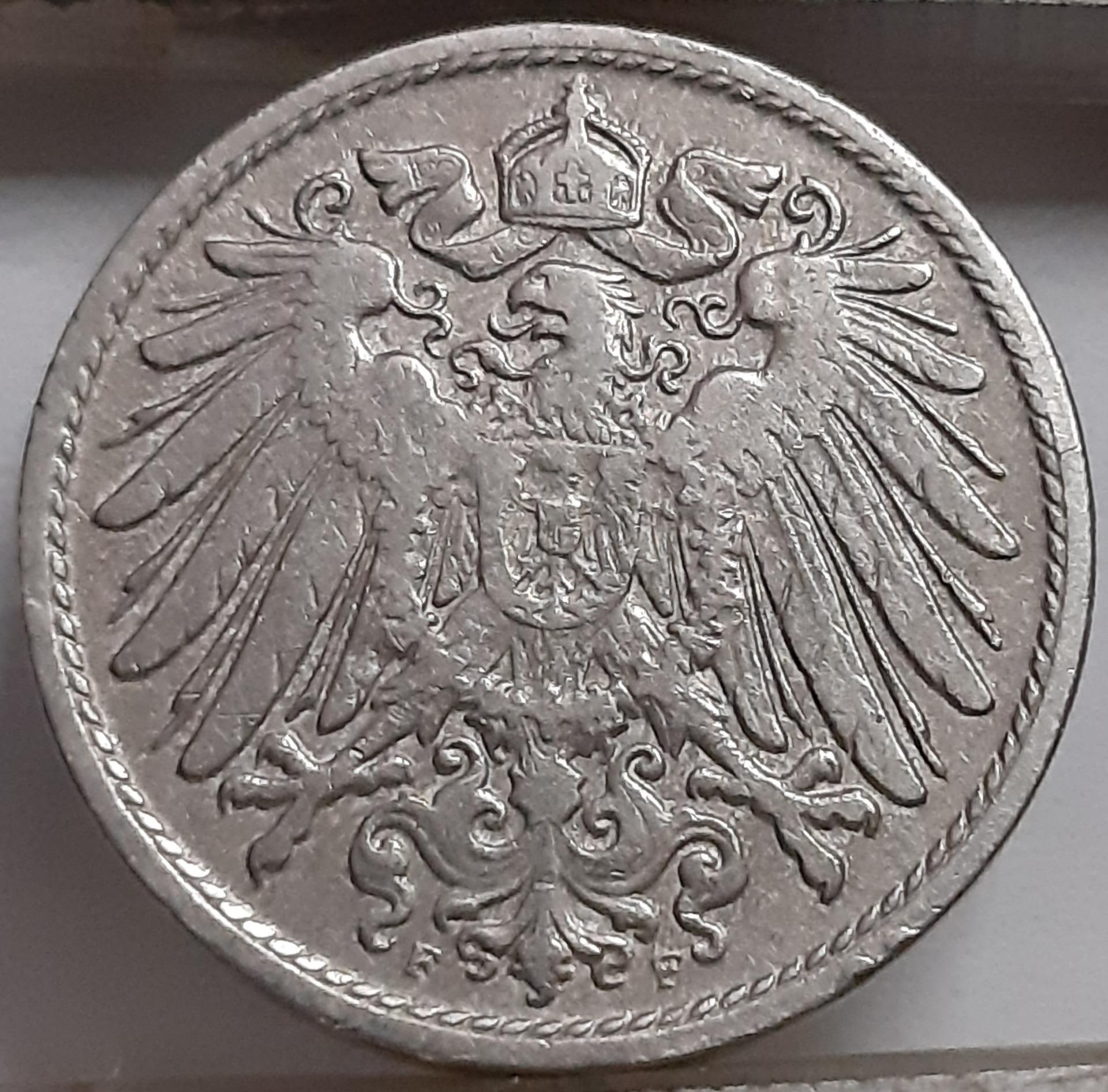 Vokietija 10 Pfenigų 1908 F KM#12 (5065)
