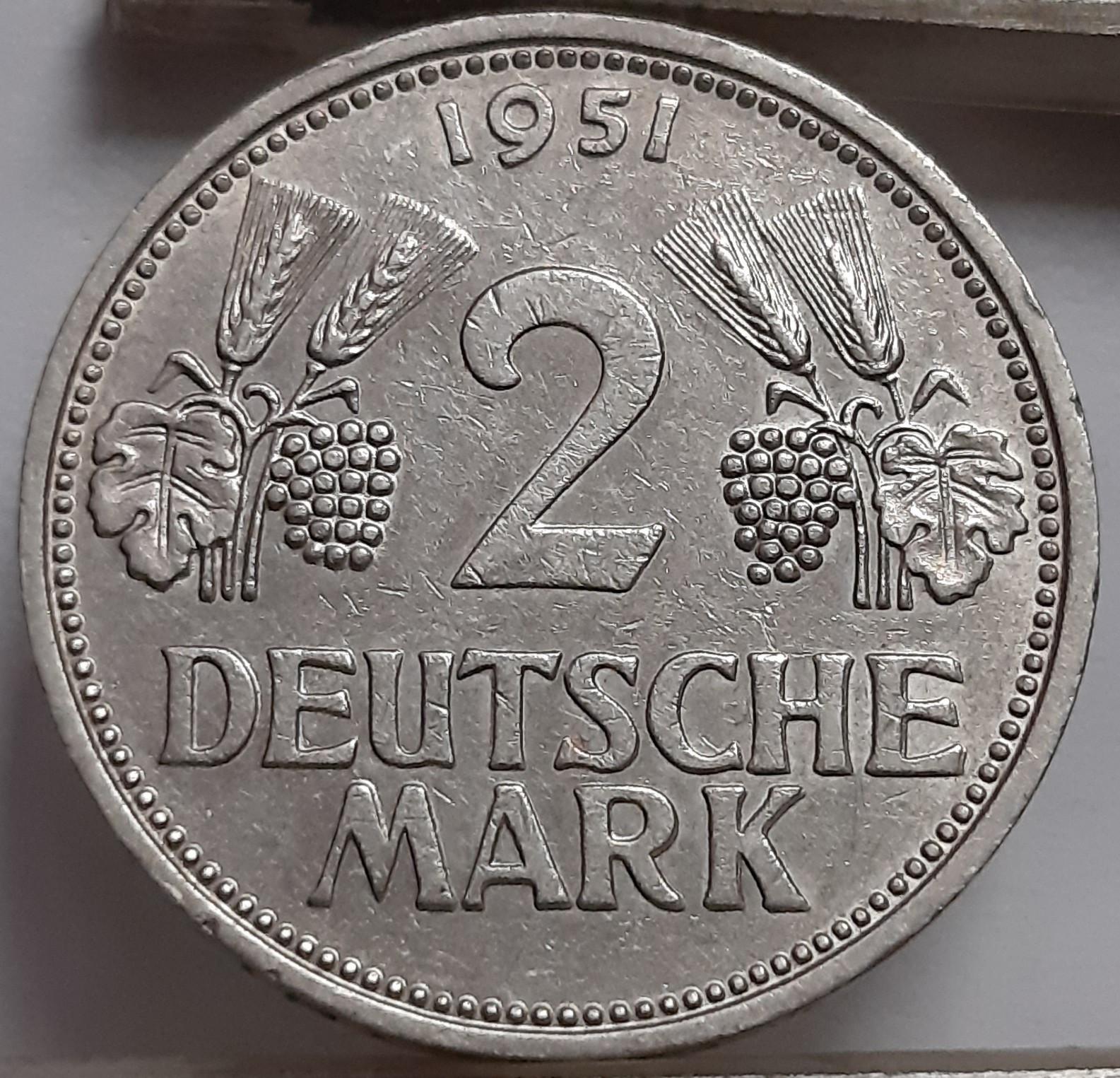 Vokietija 2 Markės 1951 F KM#111 (5039)