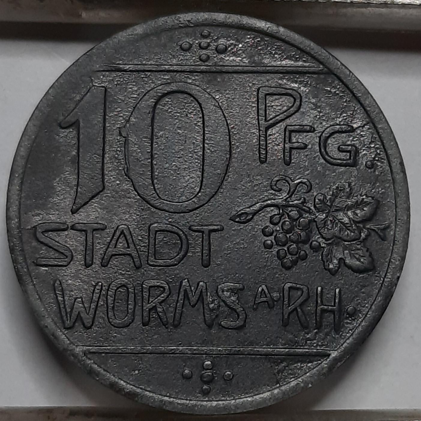 Vokietija 10 Pfenigų 1918 N#50325 Su klaida (5069)