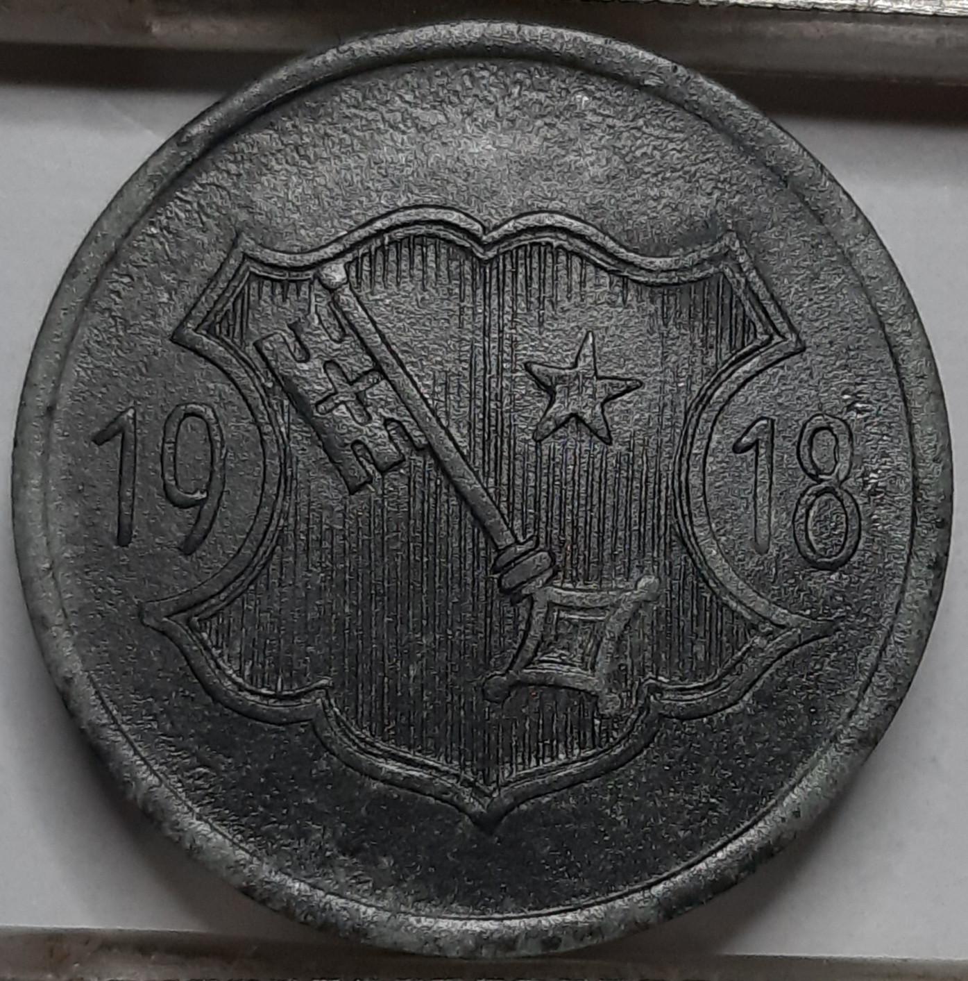 Vokietija 10 Pfenigų 1918 N#50325 Su klaida (5069)