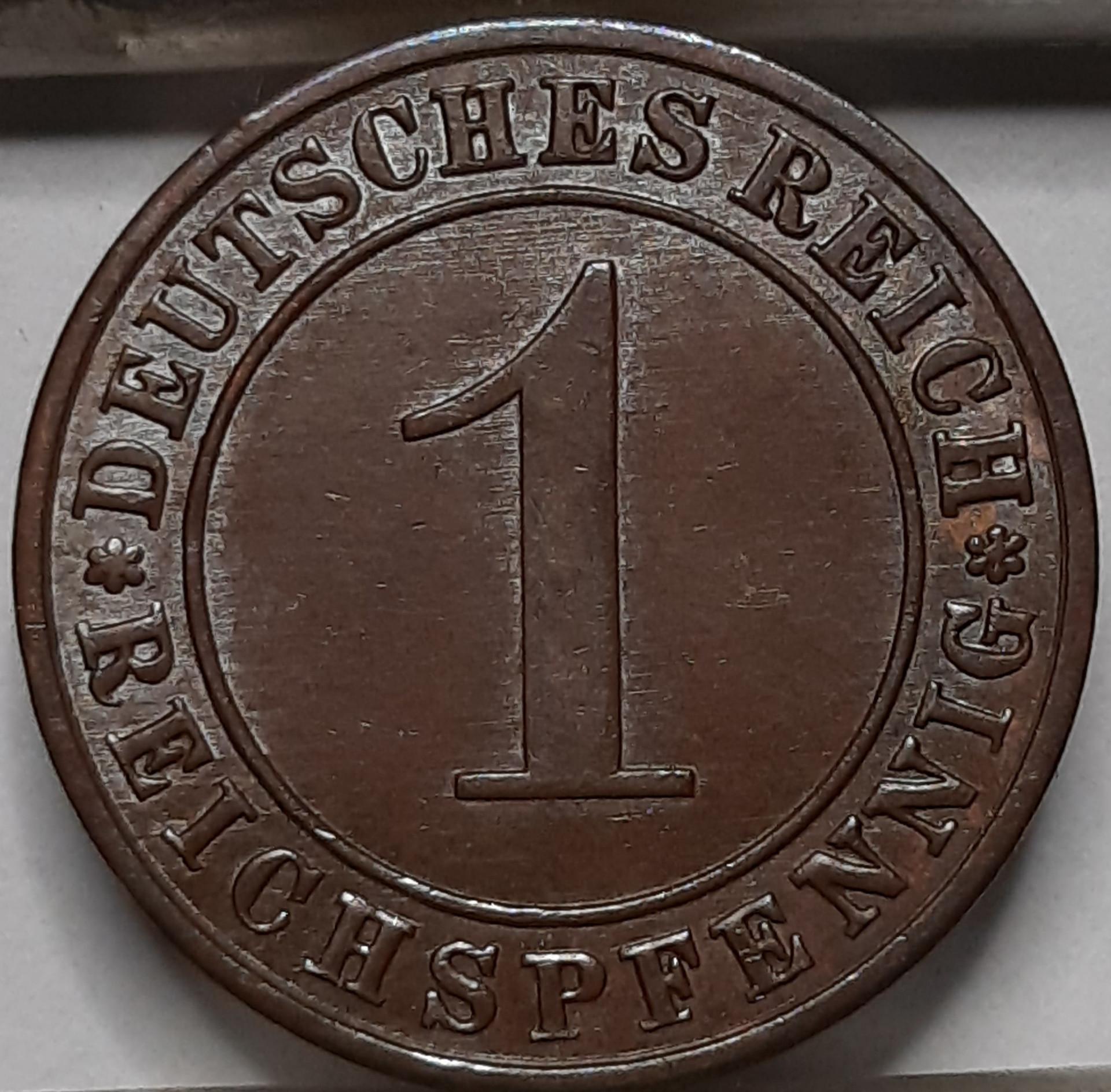 Vokietija 1 Reichspfenigas 1927 A KM#37 (4996)